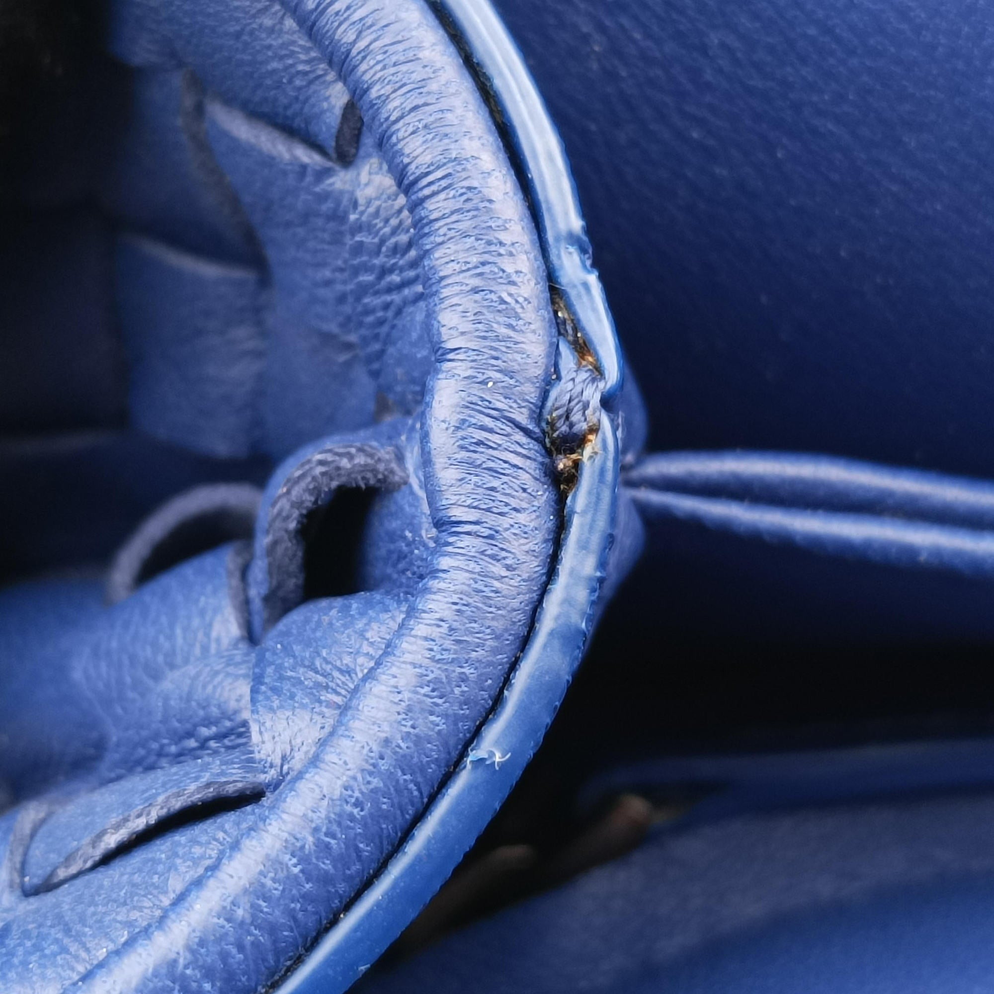 Pre-owned Bottega Veneta Intrecciato Olimpia Blue lambskin  shoulderbag | stylenewstar