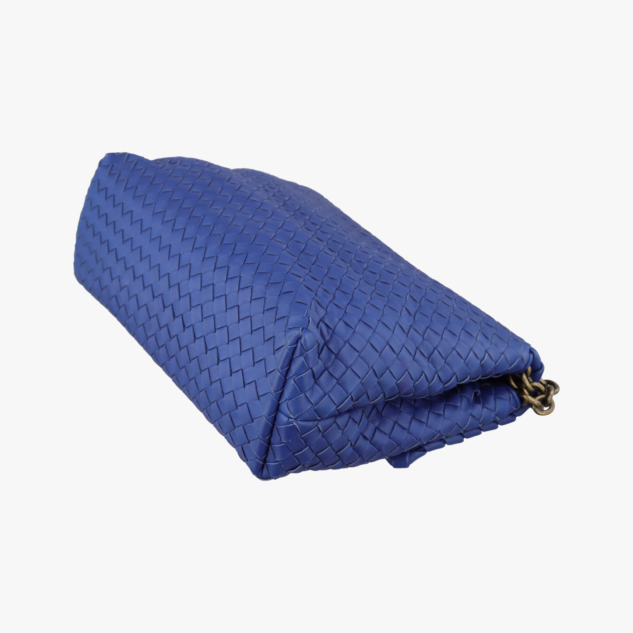 Pre-owned Bottega Veneta Intrecciato Olimpia Blue lambskin  shoulderbag | stylenewstar