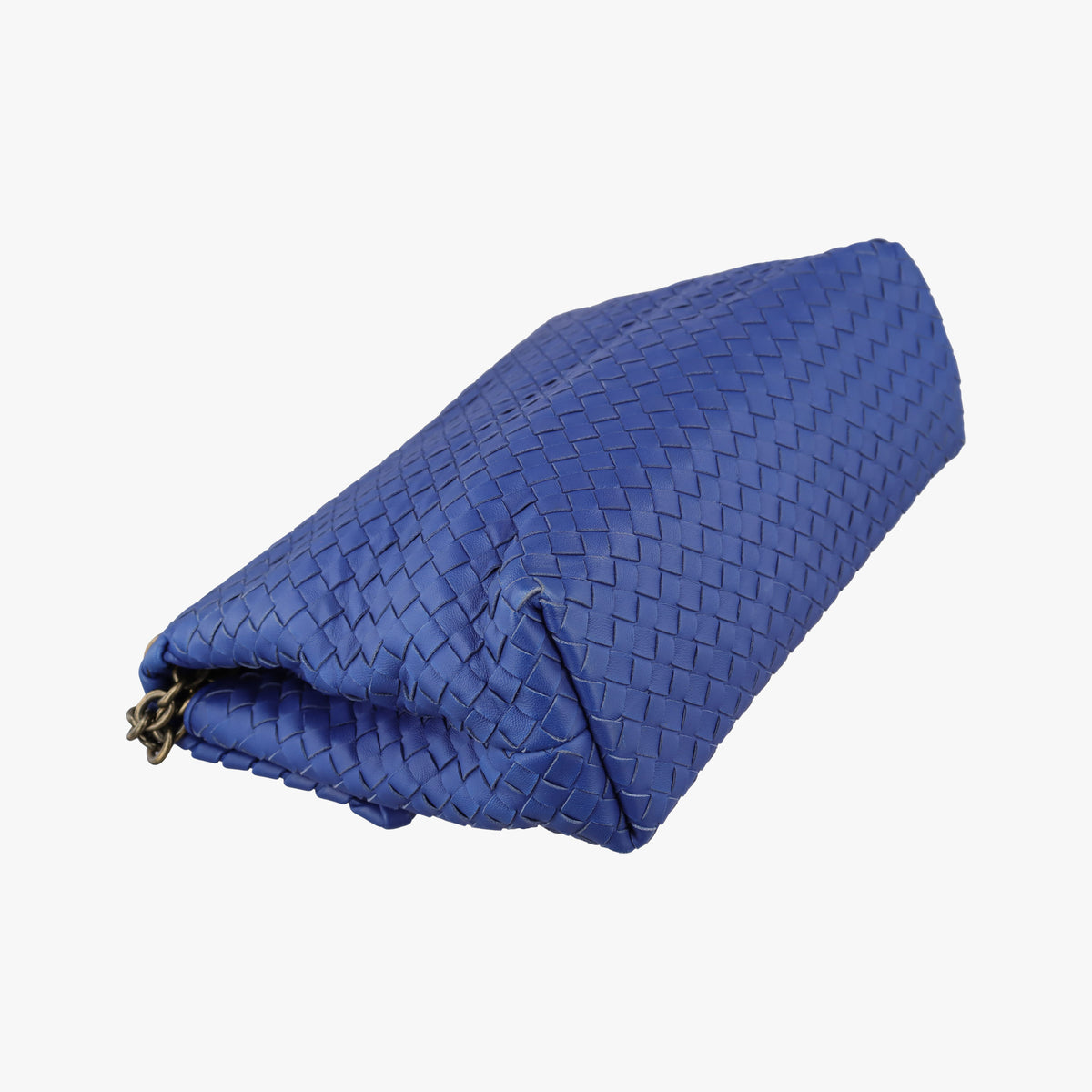 Pre-owned Bottega Veneta Intrecciato Olimpia Blue lambskin  shoulderbag | stylenewstar