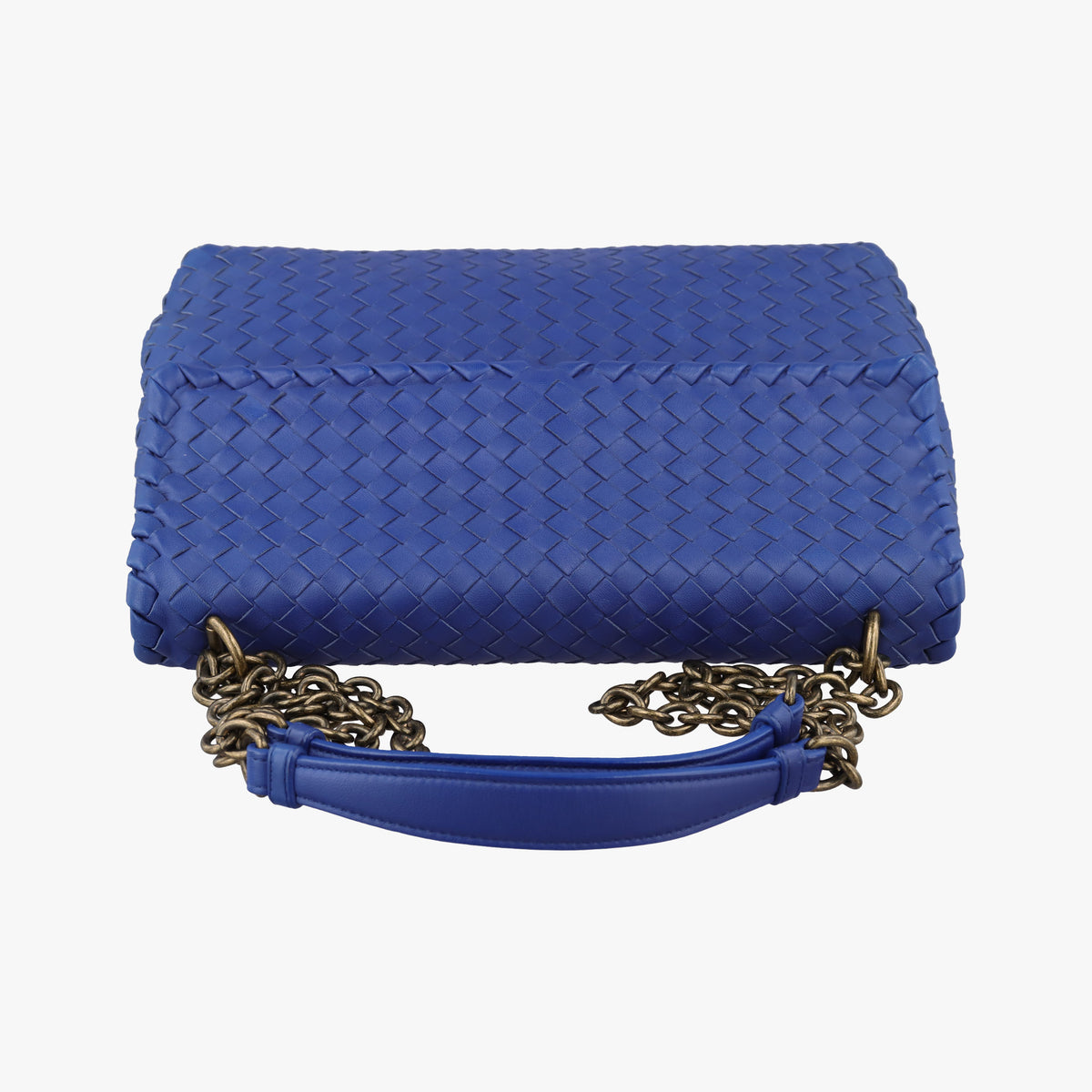 Secondhand Bottega Veneta Intrecciato Olimpia Blue lambskin  shoulderbag | stylenewstar