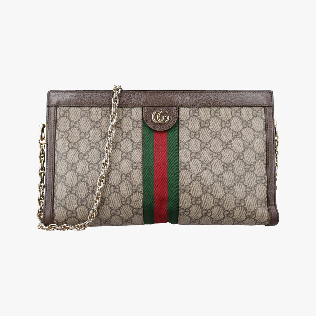 Pre-owned Gucci Ophidia Beige×brown PVC coated canvas×Leather 503876 shoulderbag | stylenewstar