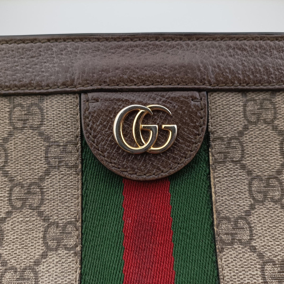 Pre-owned Gucci Ophidia Beige×brown PVC coated canvas×Leather 503876 shoulderbag | stylenewstar
