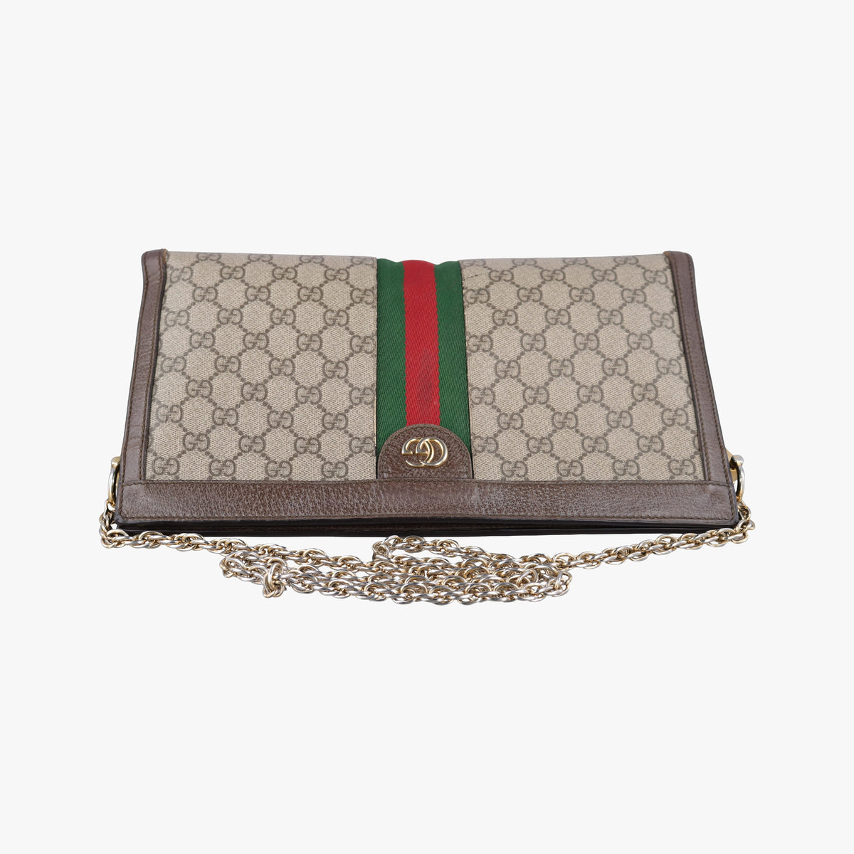 Pre-owned Gucci Ophidia Beige×brown PVC coated canvas×Leather 503876 shoulderbag | stylenewstar