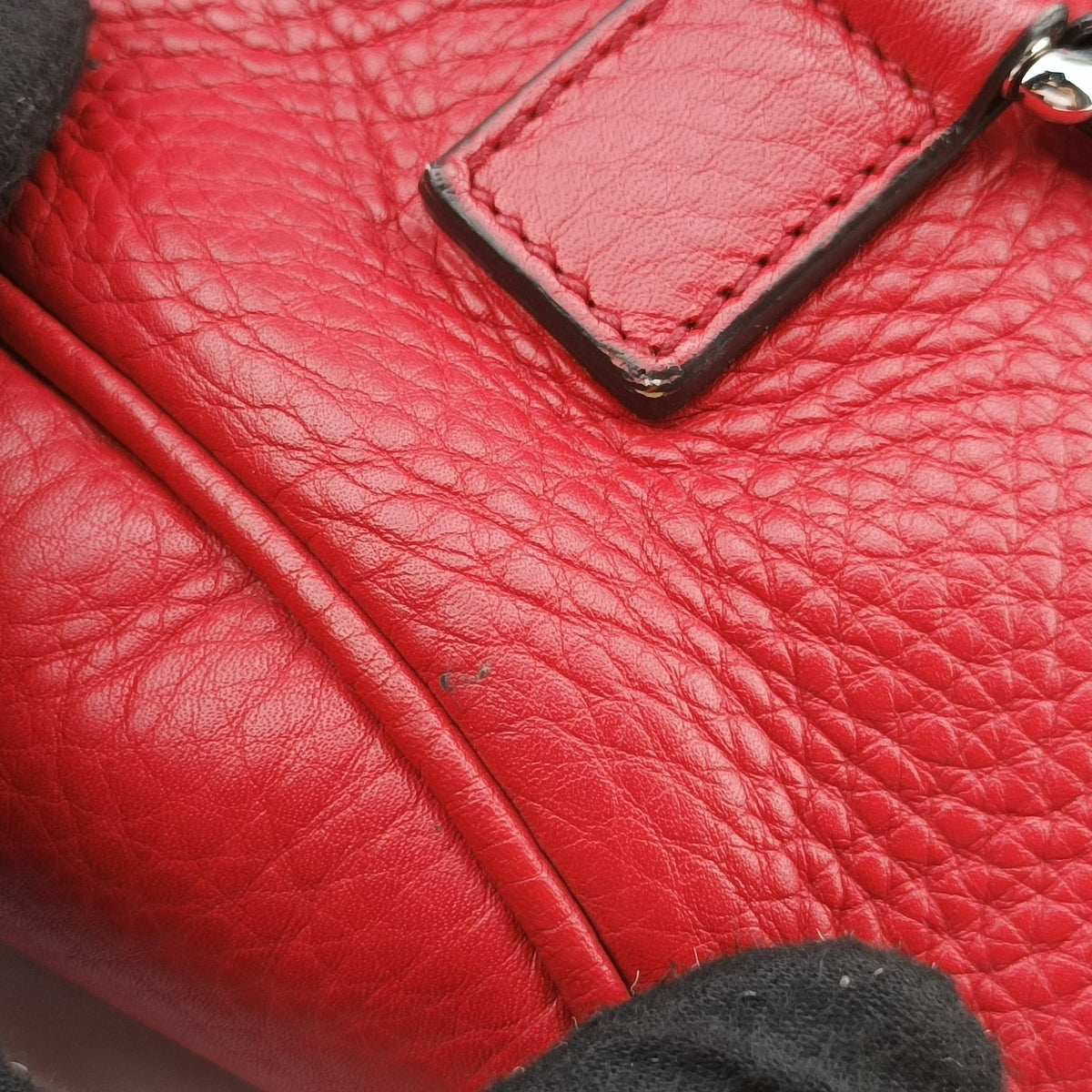 Pre-owned Gucci Soho Red Leather 368588 backpack/rucksack | stylenewstar