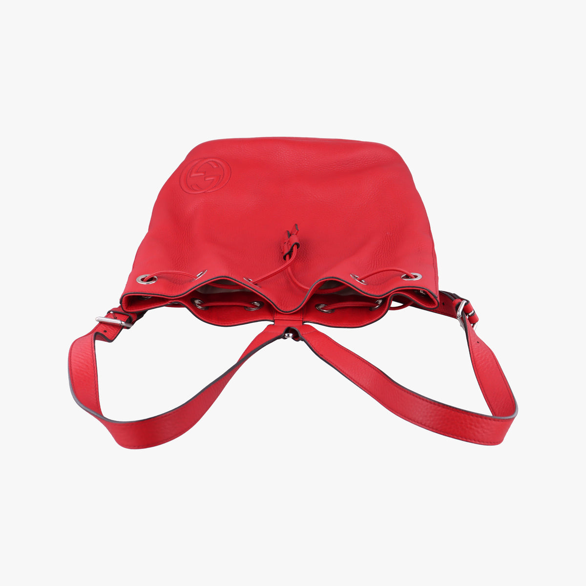 Pre-owned Gucci Soho Red Leather 368588 backpack/rucksack | stylenewstar