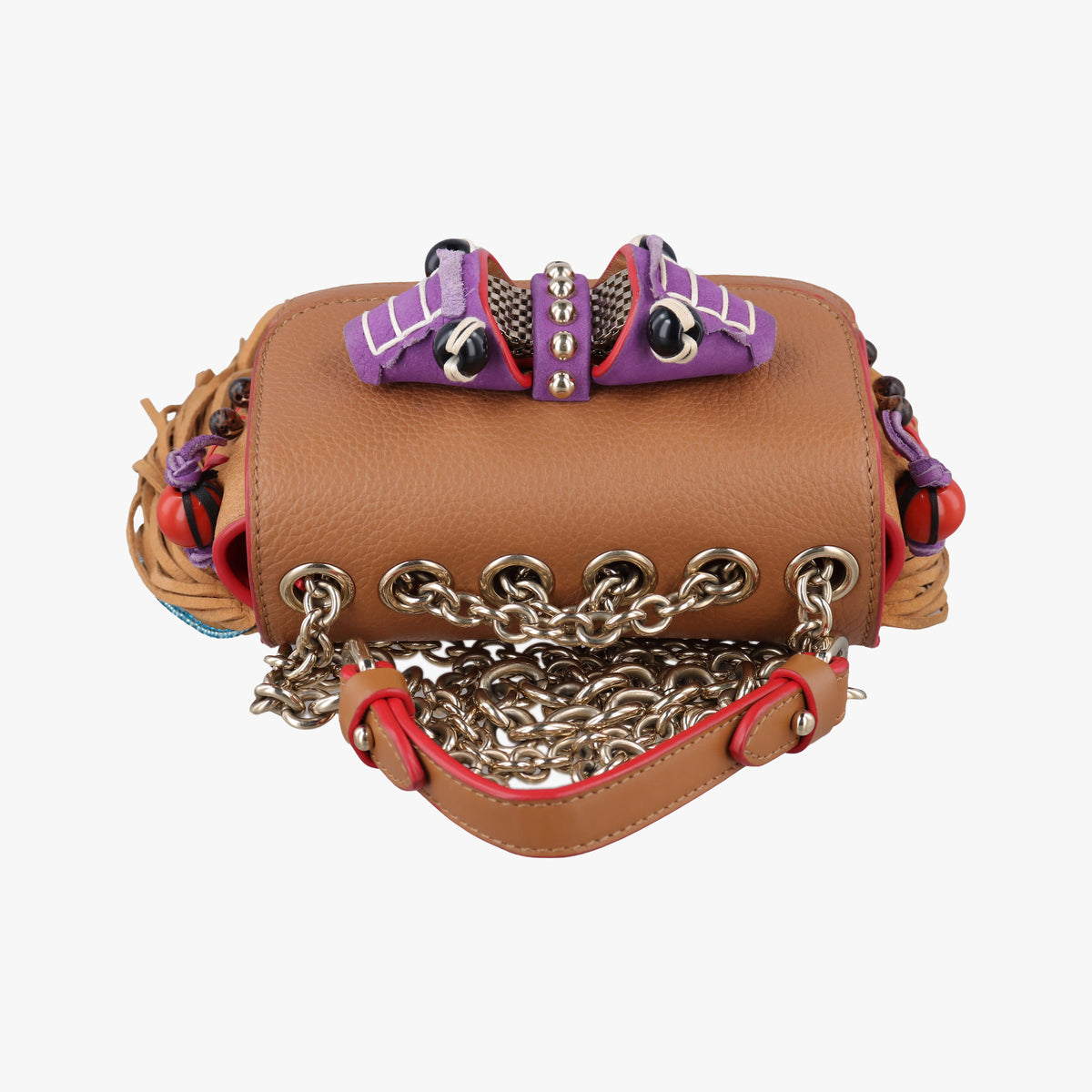 Pre-owned Christian Louboutin Sweet Charity Brown Leather  shoulderbag | stylenewstar