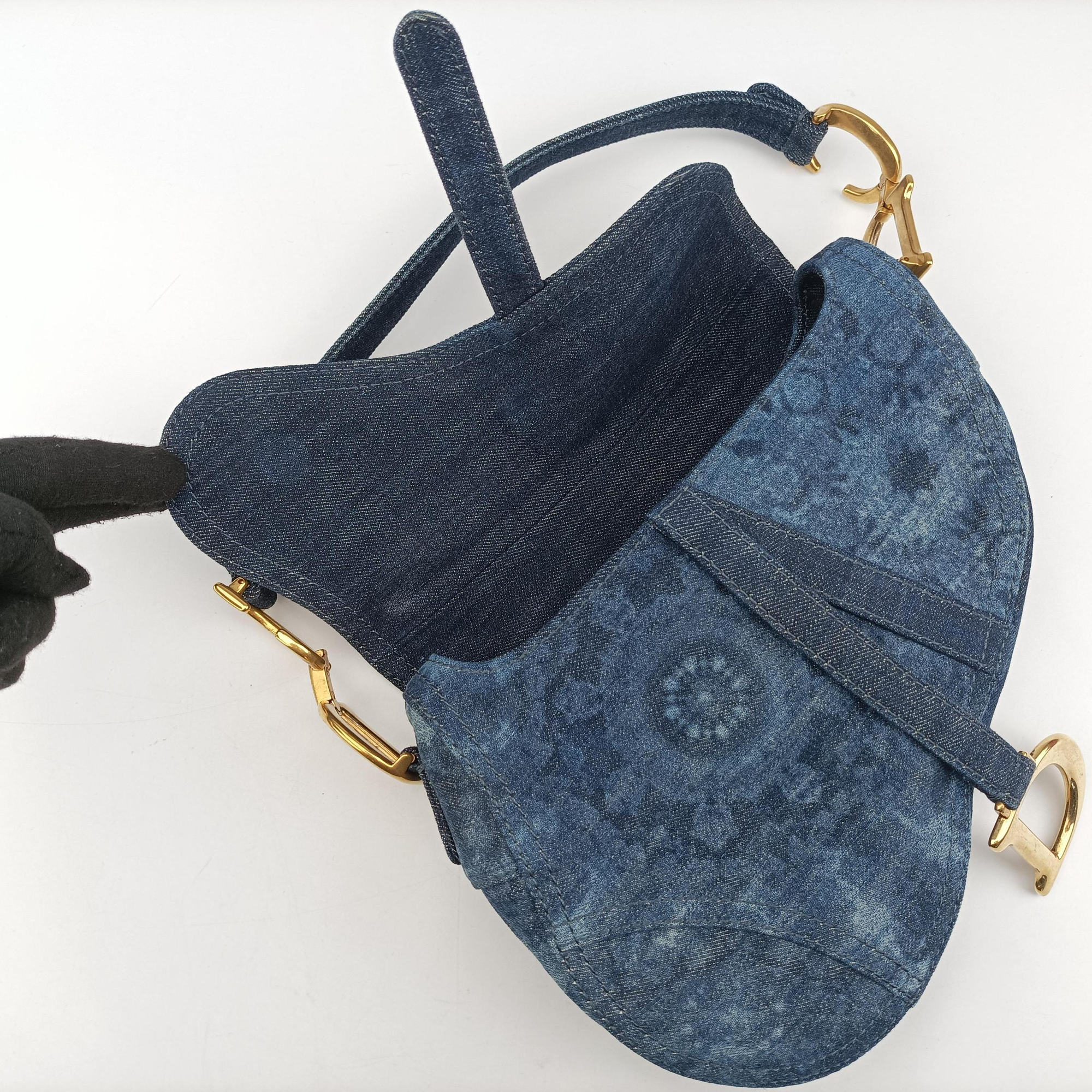 Vintage Christian Dior Saddle Blue denim  handbag | stylenewstar