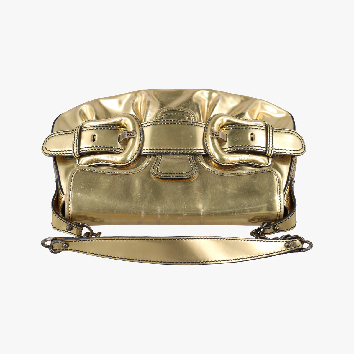 Pre-owned Fendi B bis Golden patent 8BR551 shoulderbag | stylenewstar