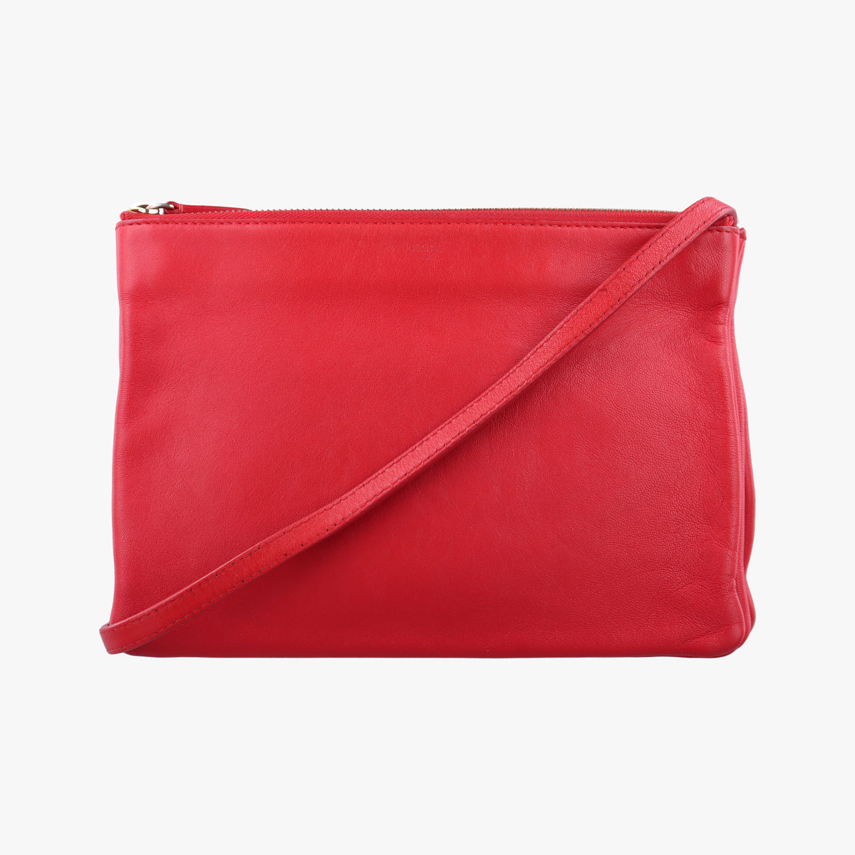 Pre-owned Celine TRIO Red Lambskin  shoulderbag | stylenewstar