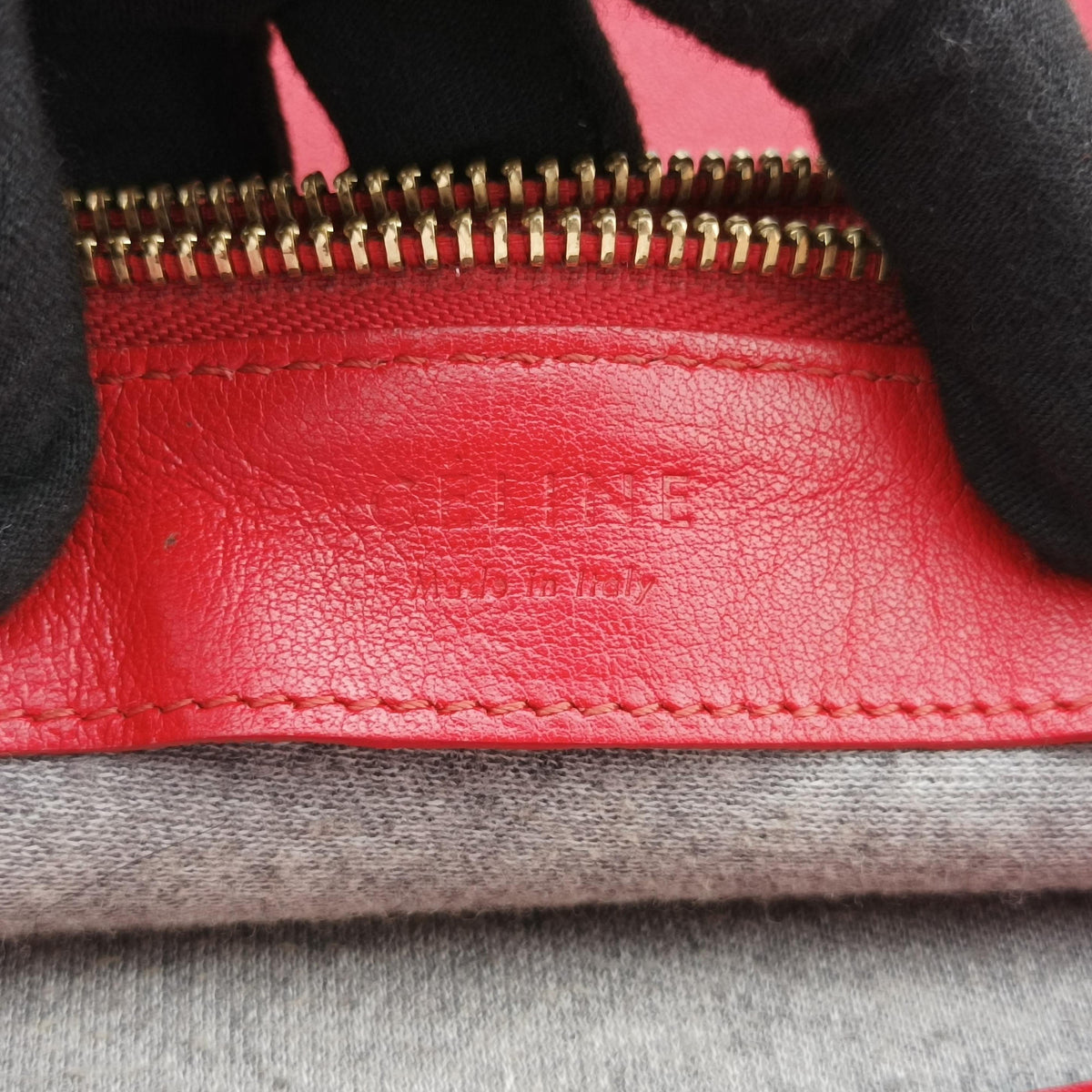 Pre-owned Celine TRIO Red Lambskin  shoulderbag | stylenewstar