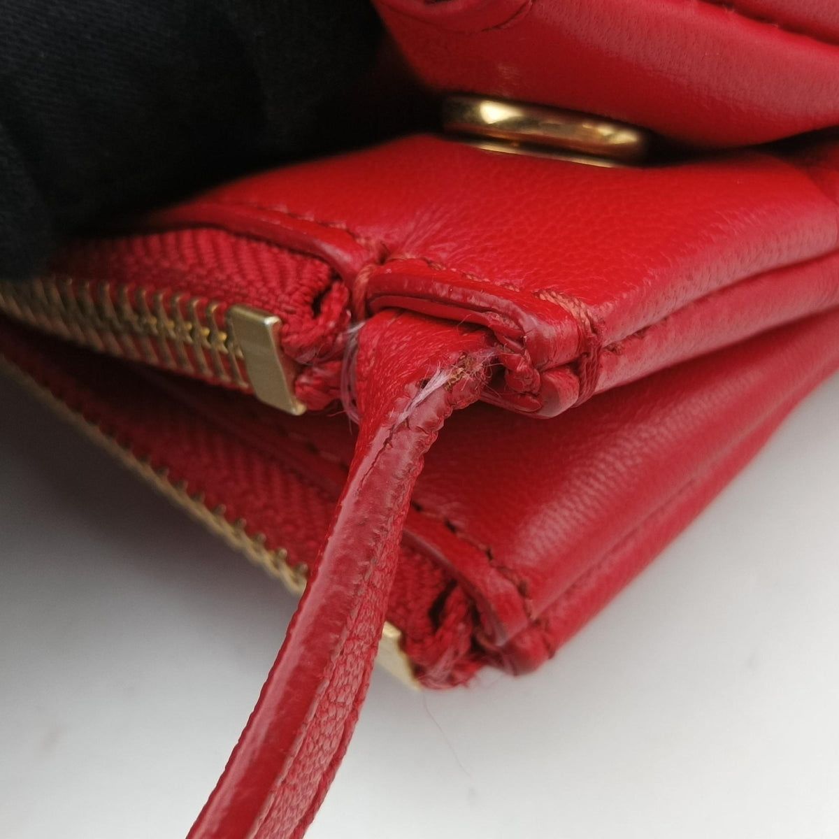 Pre-owned Celine TRIO Red Lambskin  shoulderbag | stylenewstar