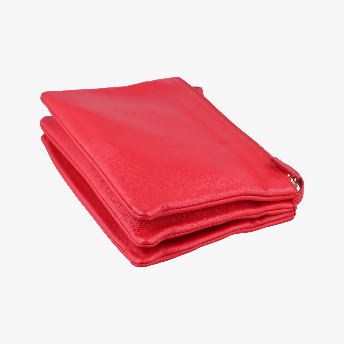 Pre-owned Celine TRIO Red Lambskin  shoulderbag | stylenewstar