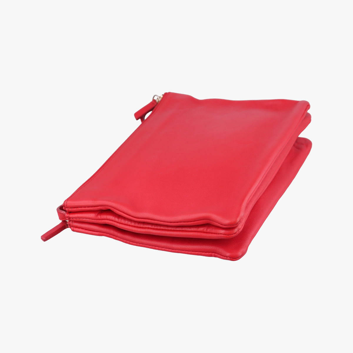 Pre-owned Celine TRIO Red Lambskin  shoulderbag | stylenewstar