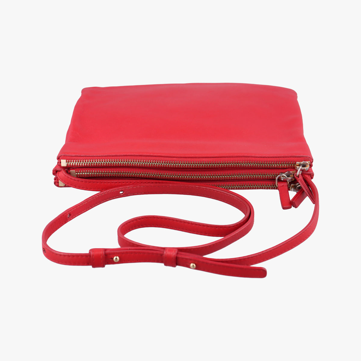 Pre-owned Celine TRIO Red Lambskin  shoulderbag | stylenewstar