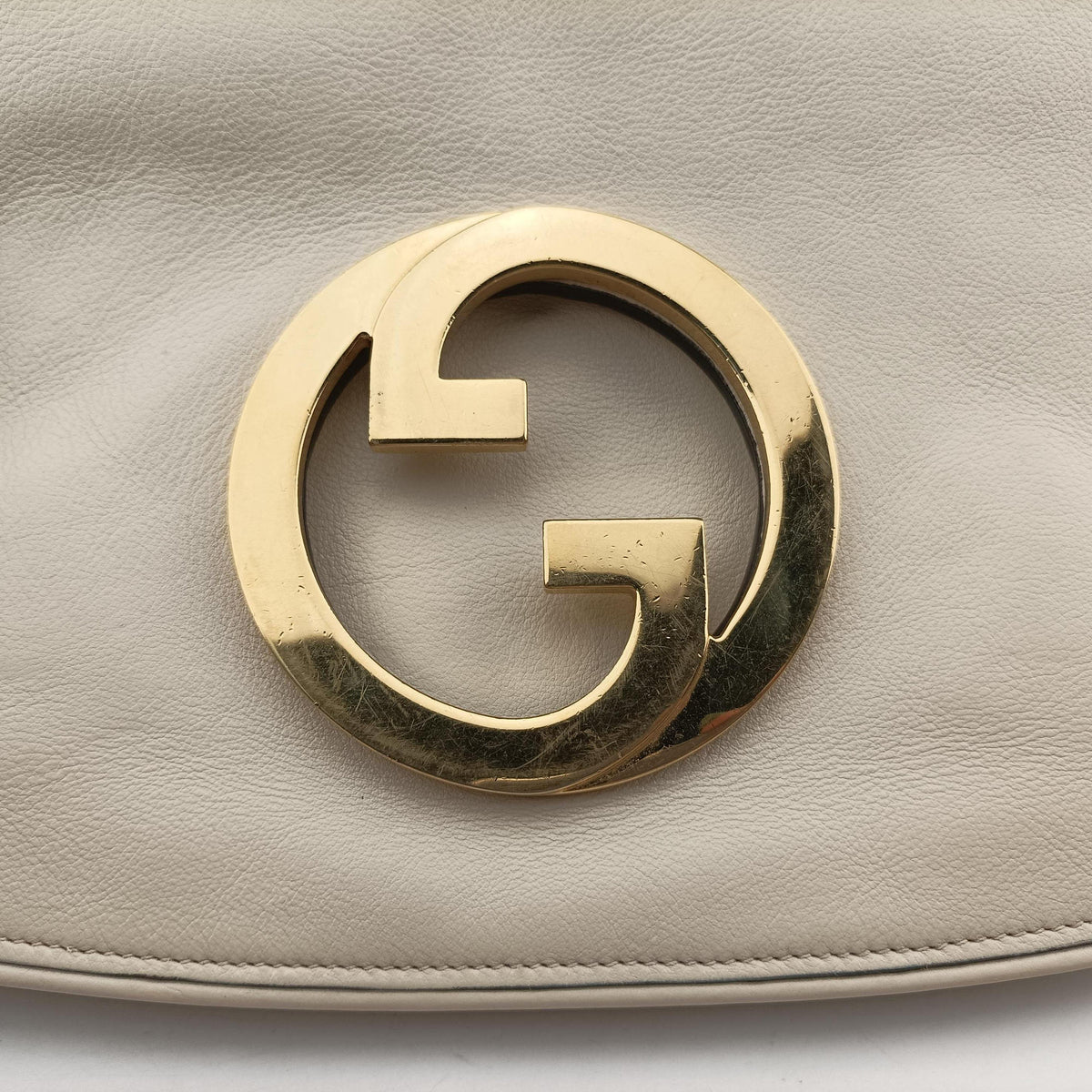 Pre-owned Gucci Blondie Chain White Leather 699268 shoulderbag | stylenewstar