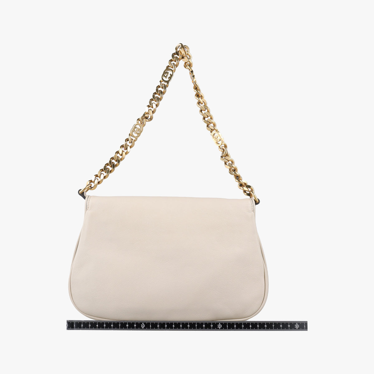 Pre-owned Gucci Blondie Chain White Leather 699268 shoulderbag | stylenewstar