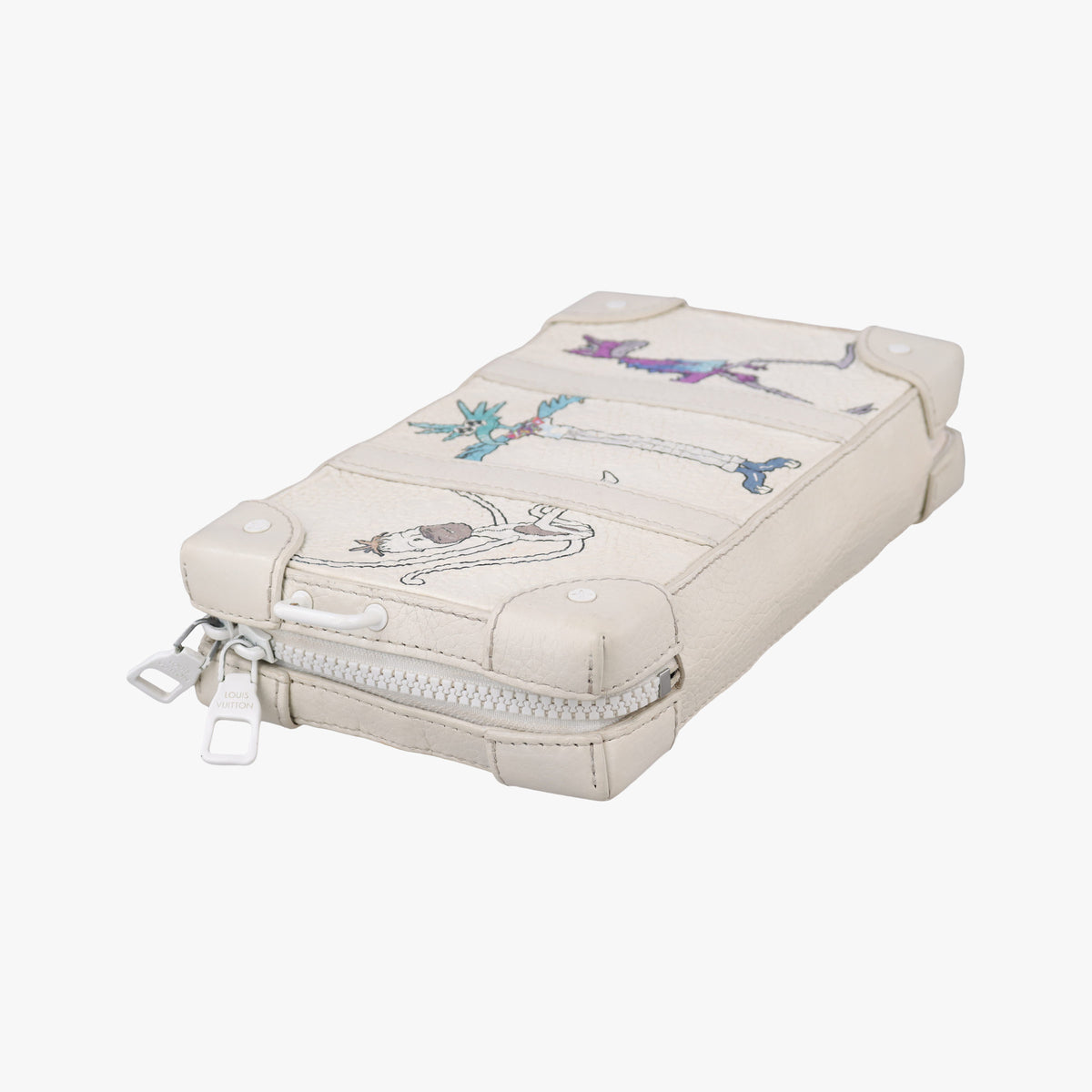 Pre-owned Louis Vuitton Soft Trunk LV Friends White x Multicolor Monogram Taurillon M80146 shoulderbag | stylenewstar