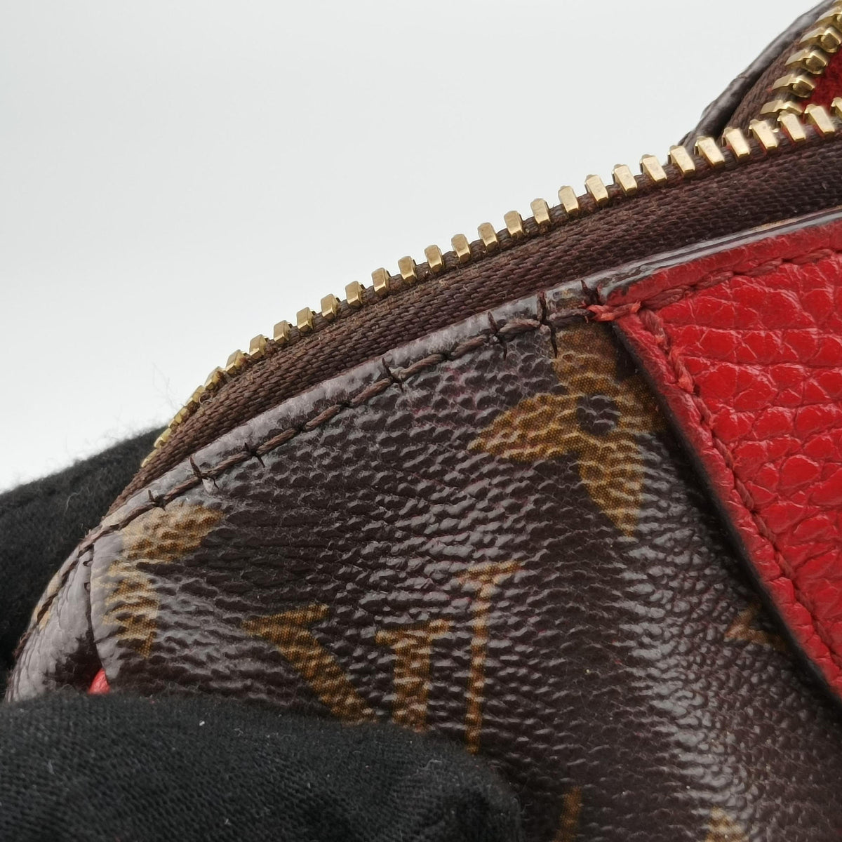 Secondhand Louis Vuitton RETIRO PM brown×COQUELICOT Monogram Canvas×calf leather M50057 shoulderbag | stylenewstar