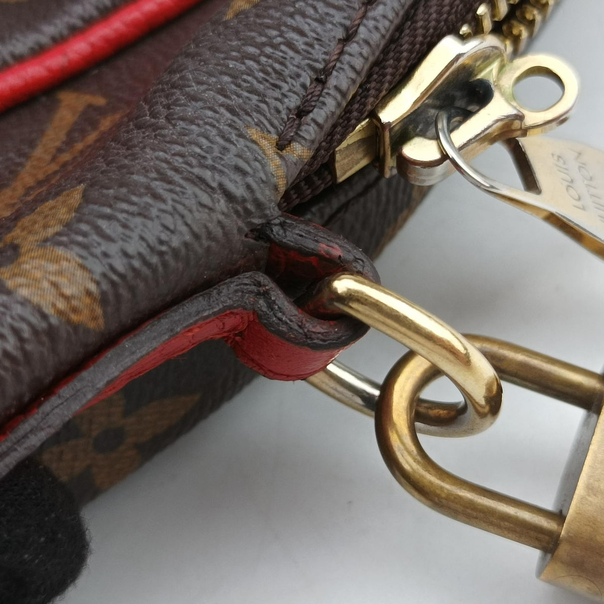 Secondhand Louis Vuitton RETIRO PM brown×COQUELICOT Monogram Canvas×calf leather M50057 shoulderbag | stylenewstar