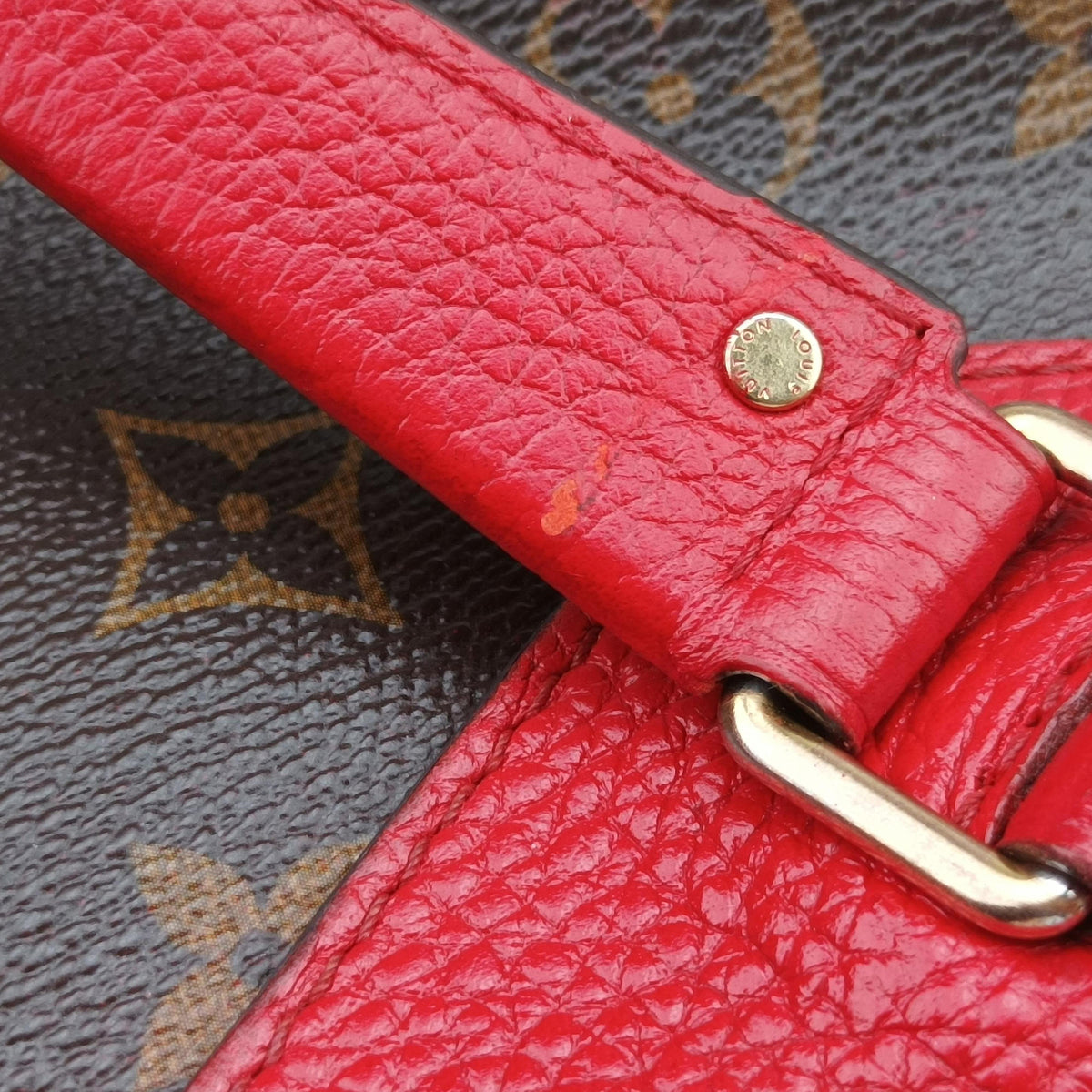 Secondhand Louis Vuitton RETIRO PM brown×COQUELICOT Monogram Canvas×calf leather M50057 shoulderbag | stylenewstar
