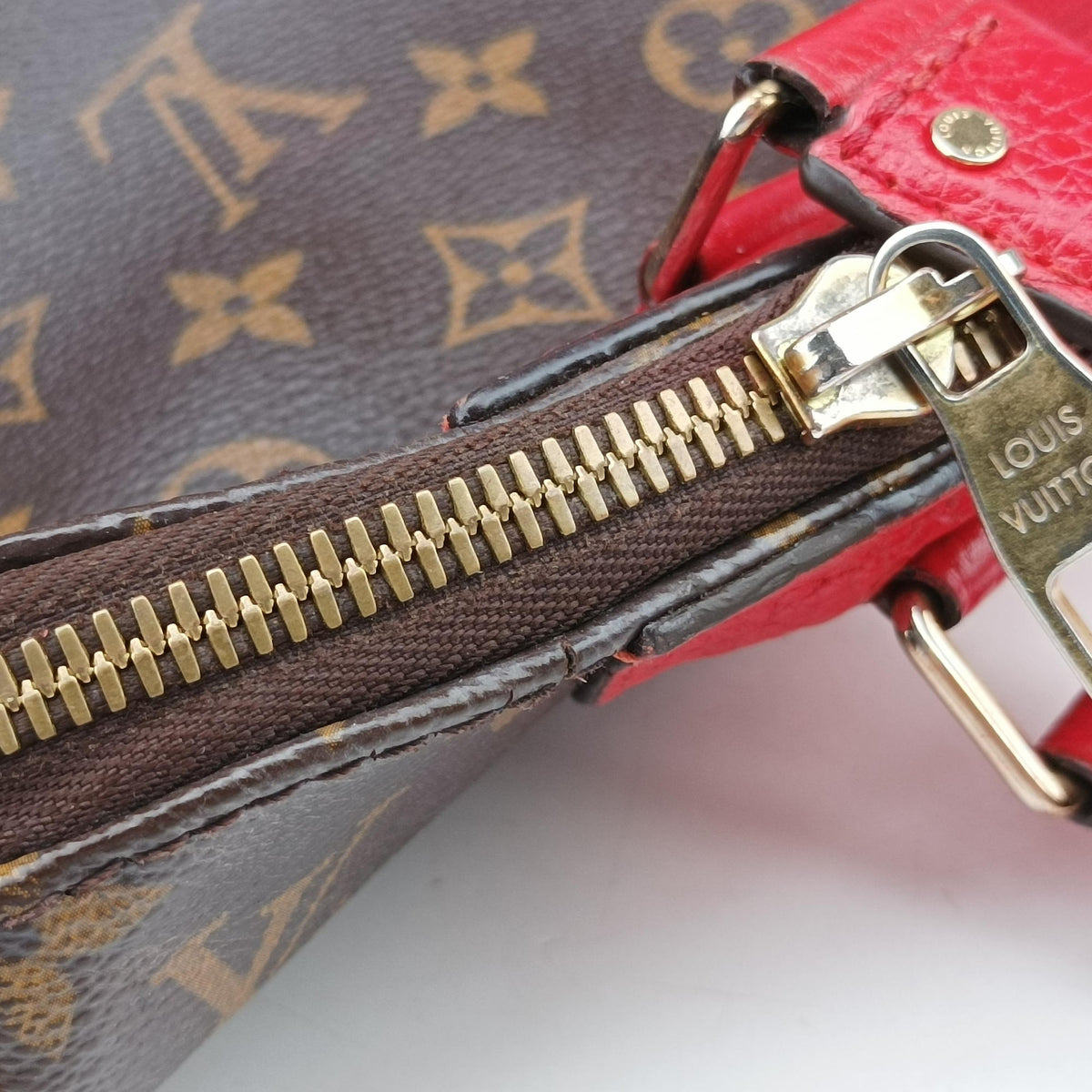 Secondhand Louis Vuitton RETIRO PM brown×COQUELICOT Monogram Canvas×calf leather M50057 shoulderbag | stylenewstar
