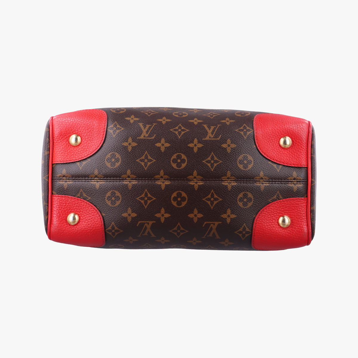 Secondhand Louis Vuitton RETIRO PM brown×COQUELICOT Monogram Canvas×calf leather M50057 shoulderbag | stylenewstar