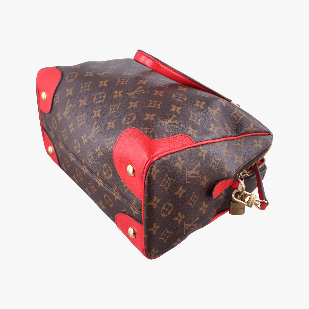 Secondhand Louis Vuitton RETIRO PM brown×COQUELICOT Monogram Canvas×calf leather M50057 shoulderbag | stylenewstar