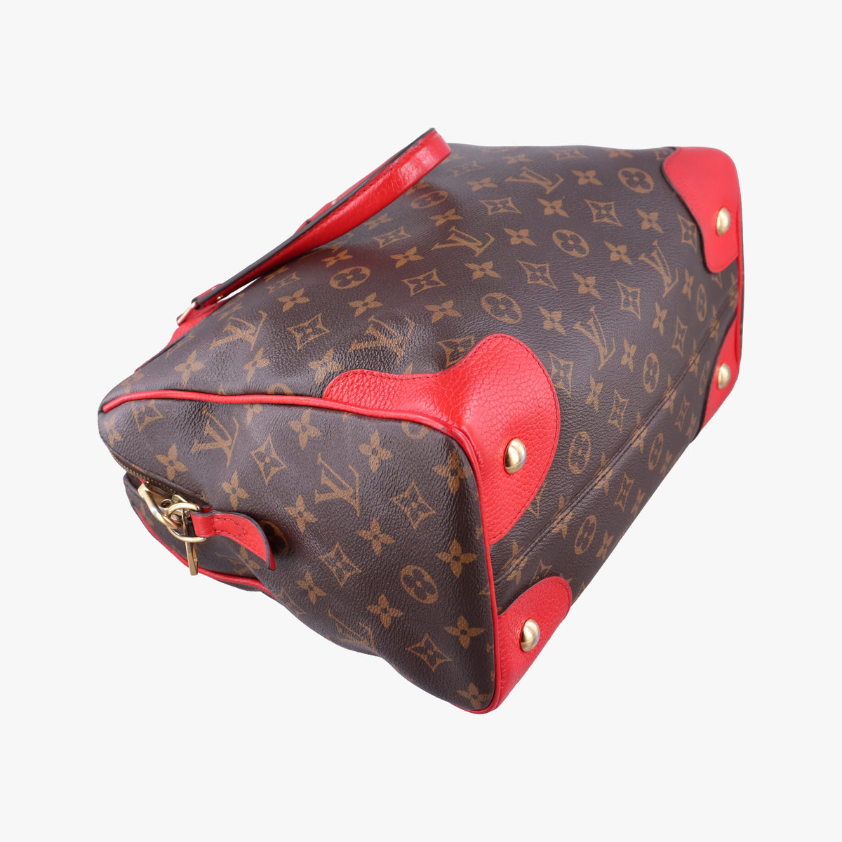 Secondhand Louis Vuitton RETIRO PM brown×COQUELICOT Monogram Canvas×calf leather M50057 shoulderbag | stylenewstar