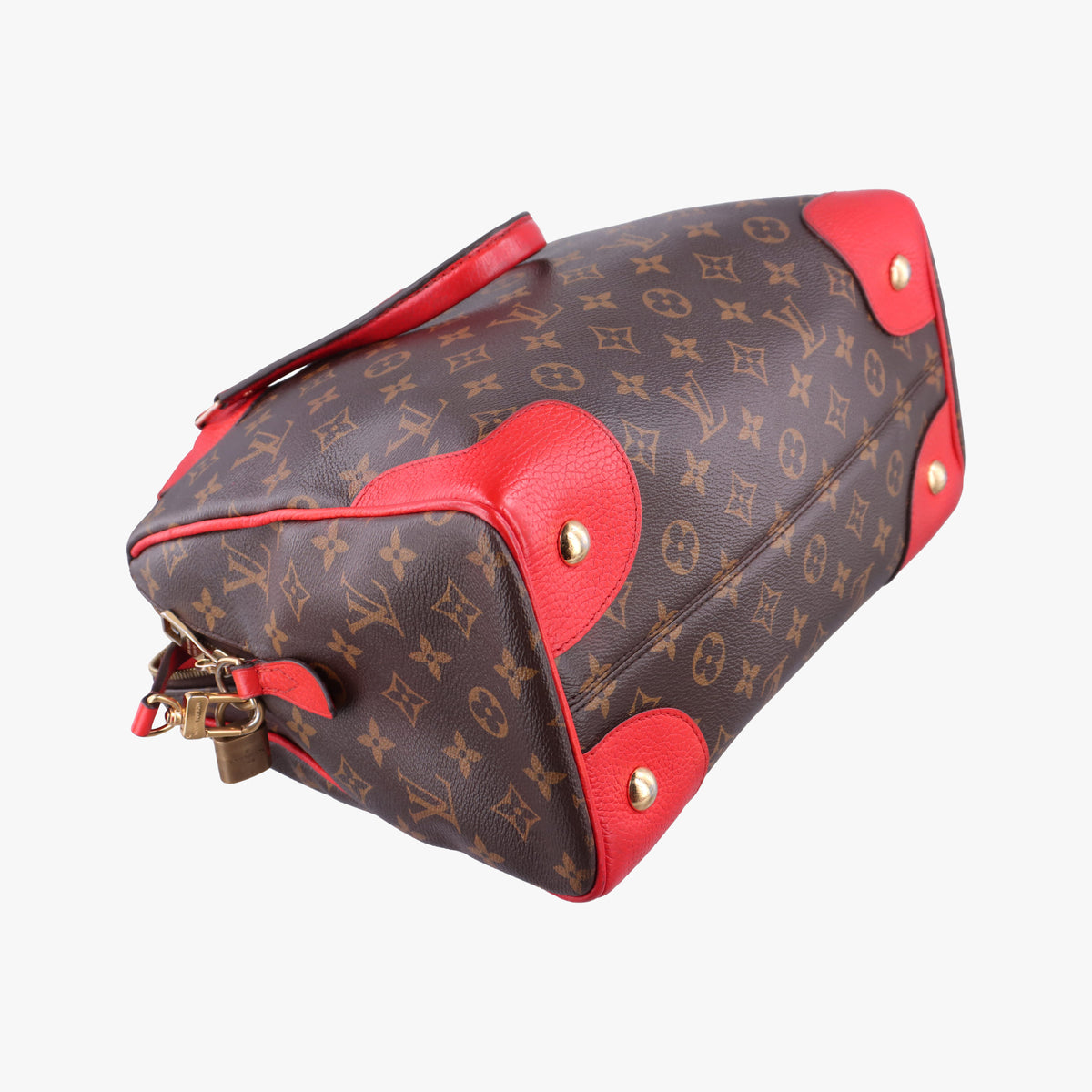 Secondhand Louis Vuitton RETIRO PM brown×COQUELICOT Monogram Canvas×calf leather M50057 shoulderbag | stylenewstar