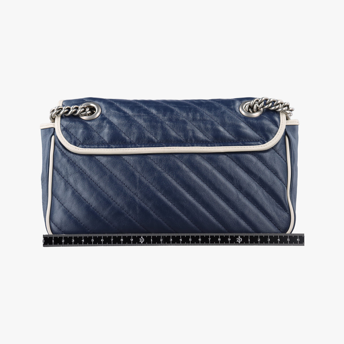 Vintage Gucci GG Marmont White×Blue Leather 443497 shoulderbag | stylenewstar
