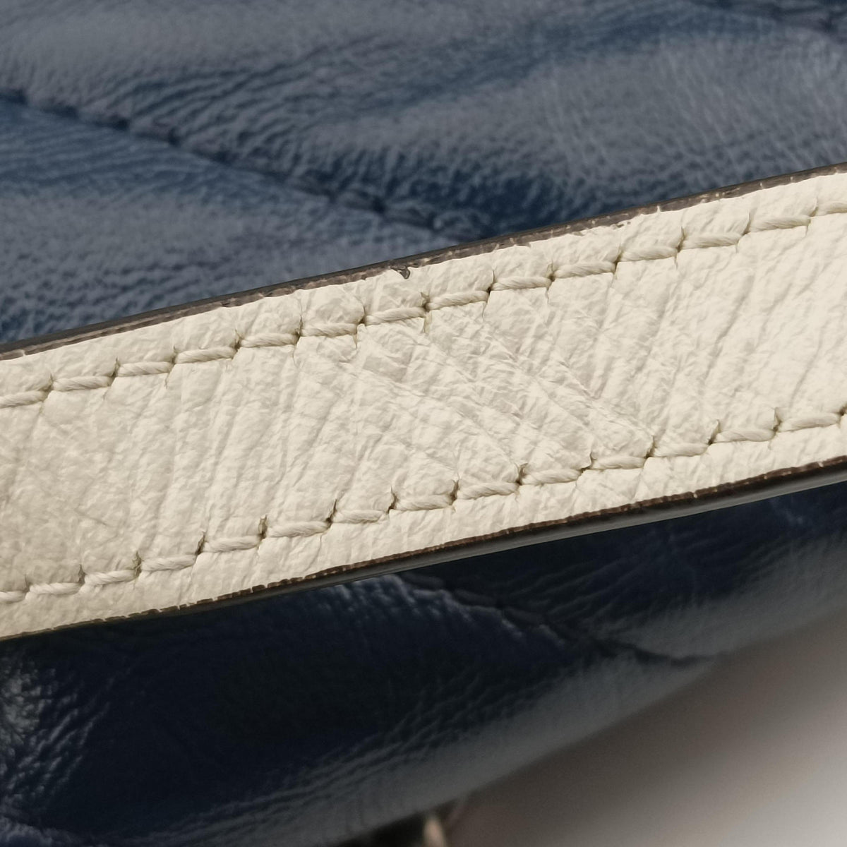 Vintage Gucci GG Marmont White×Blue Leather 443497 shoulderbag | stylenewstar