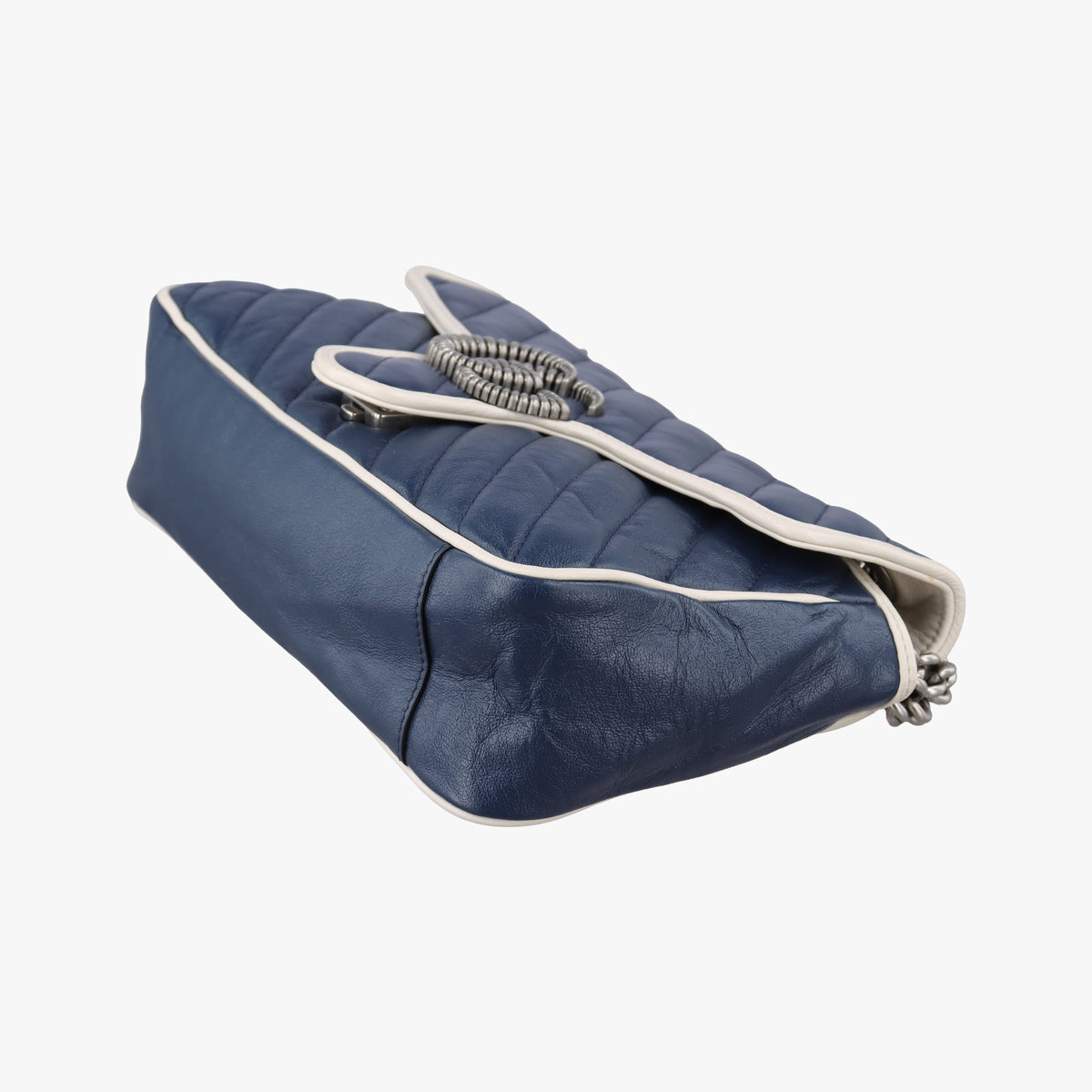 Vintage Gucci GG Marmont White×Blue Leather 443497 shoulderbag | stylenewstar