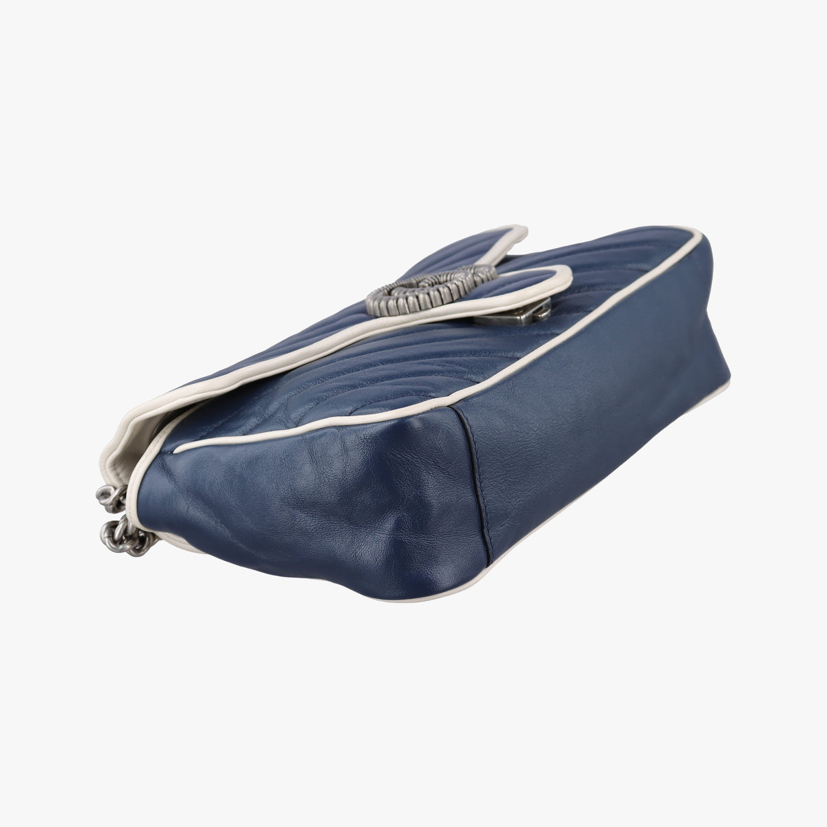 Vintage Gucci GG Marmont White×Blue Leather 443497 shoulderbag | stylenewstar