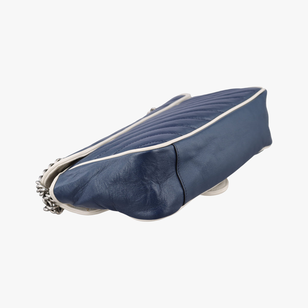 Vintage Gucci GG Marmont White×Blue Leather 443497 shoulderbag | stylenewstar