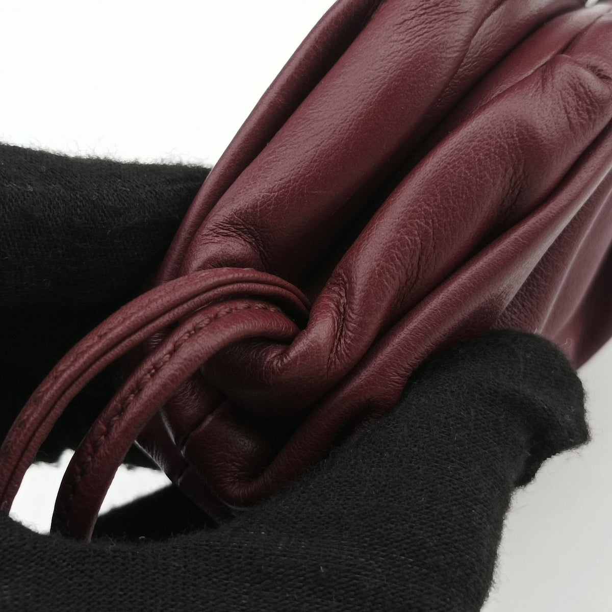 Vintage Bottega Veneta The Porch Burgundy lambskin  handbag | stylenewstar