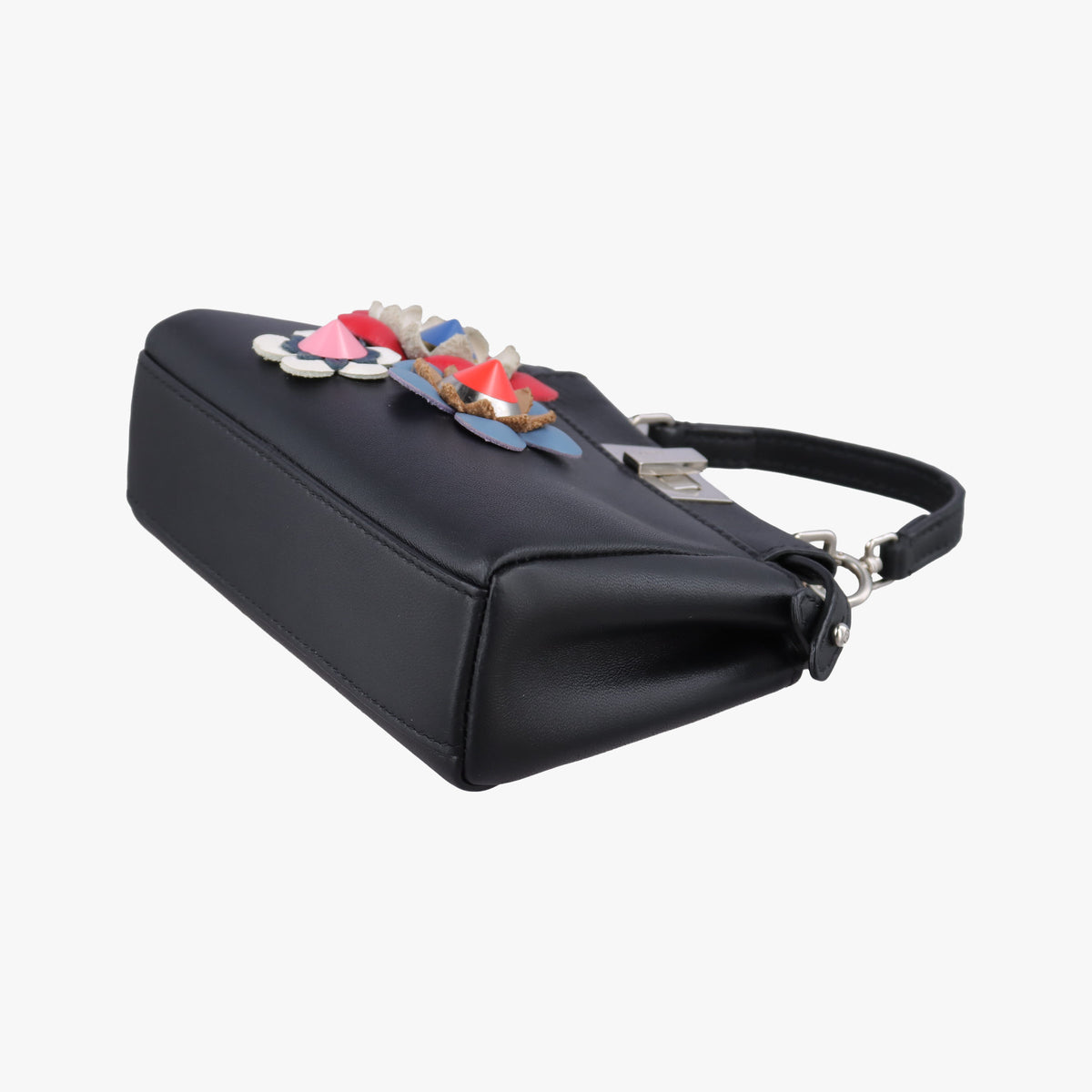 Pre-owned Fendi Micro Peekaboo Black×multi Leather 8M0355 shoulderbag | stylenewstar