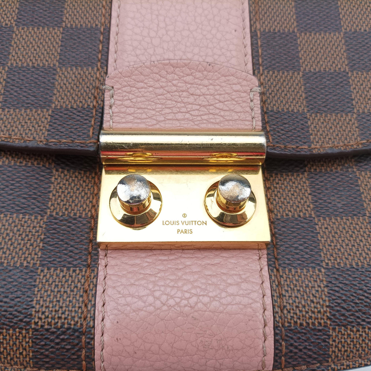 Pre-owned Louis Vuitton Wight EBENE×Magnolia Damier Canvas×Taurillon Leather N64418 shoulderbag | stylenewstar