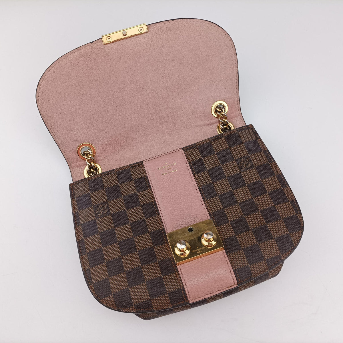 Secondhand Louis Vuitton Wight EBENE×Magnolia Damier Canvas×Taurillon Leather N64418 shoulderbag | stylenewstar