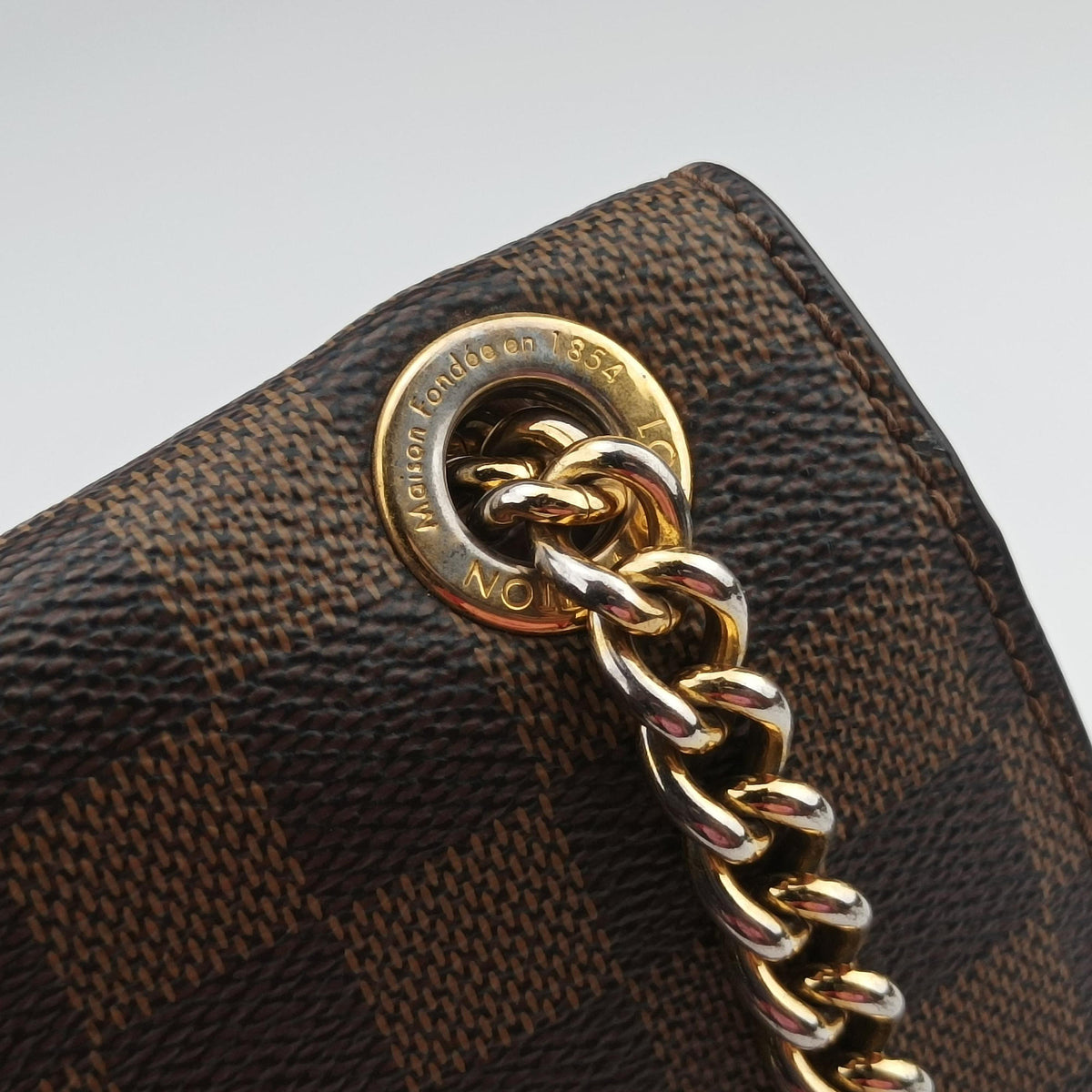 Secondhand Louis Vuitton Wight EBENE×Magnolia Damier Canvas×Taurillon Leather N64418 shoulderbag | stylenewstar