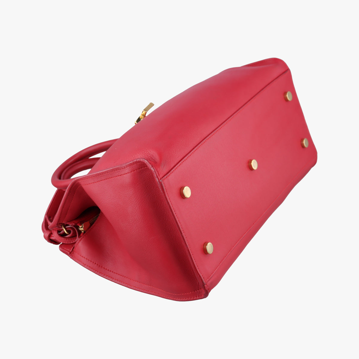 Pre-owned Yves Saint Laurent Baby Cabas Red Leather 394461 shoulderbag | stylenewstar