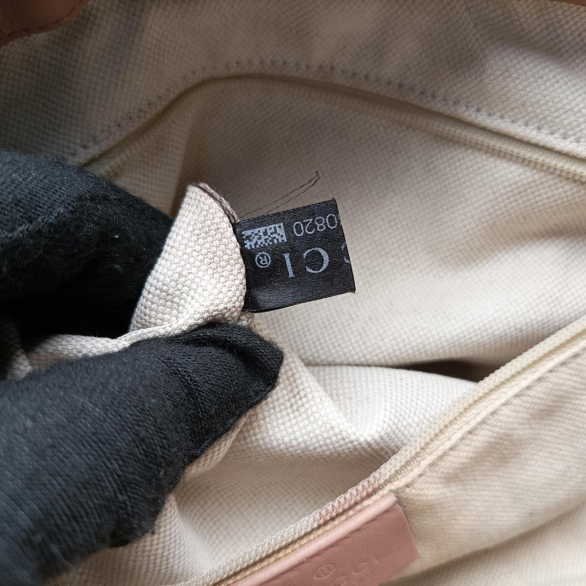Pre-owned Gucci Sukey Beige Canvas×Leather 247902 shoulderbag | stylenewstar