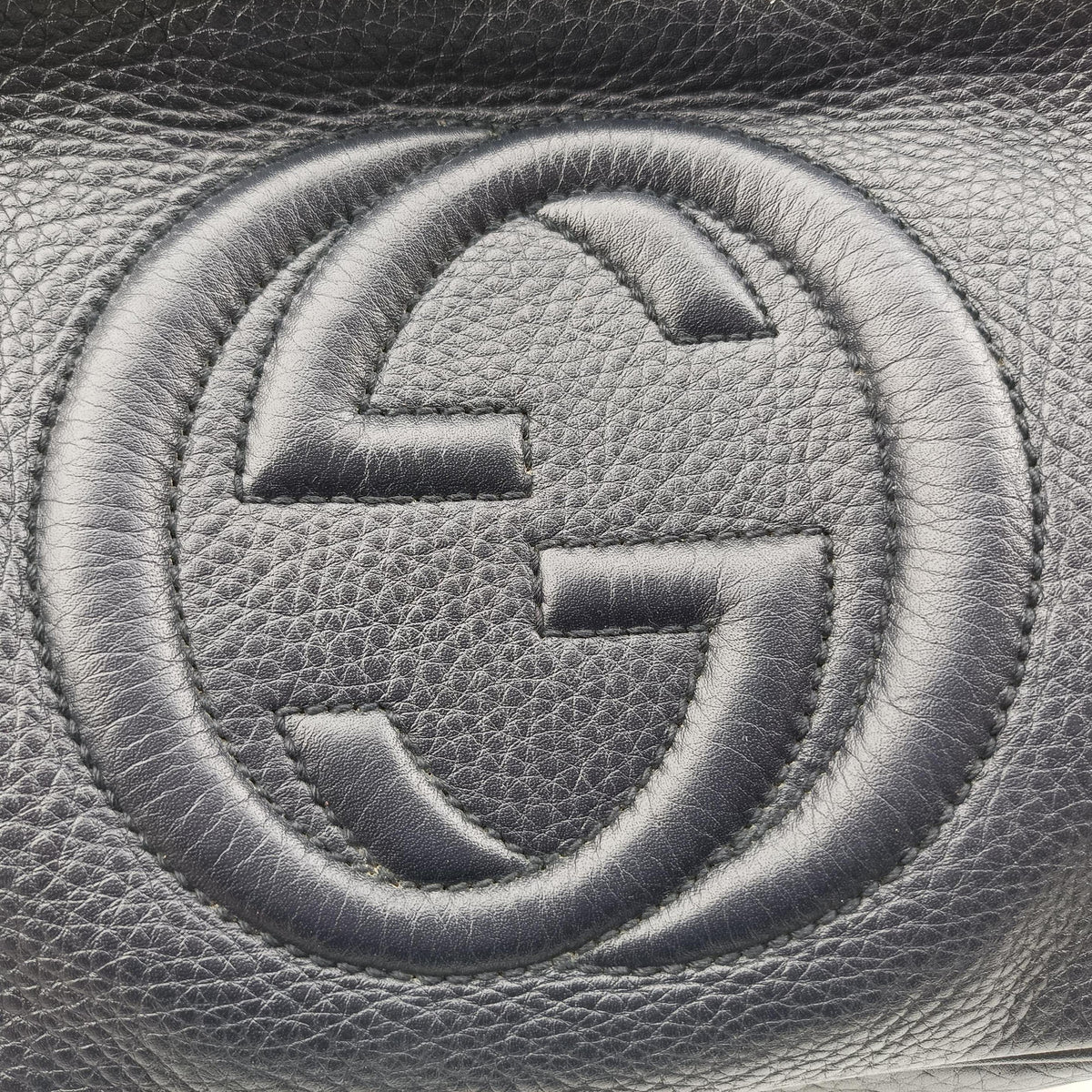 Pre-owned Gucci Soho Navy Leather 308364 shoulderbag | stylenewstar