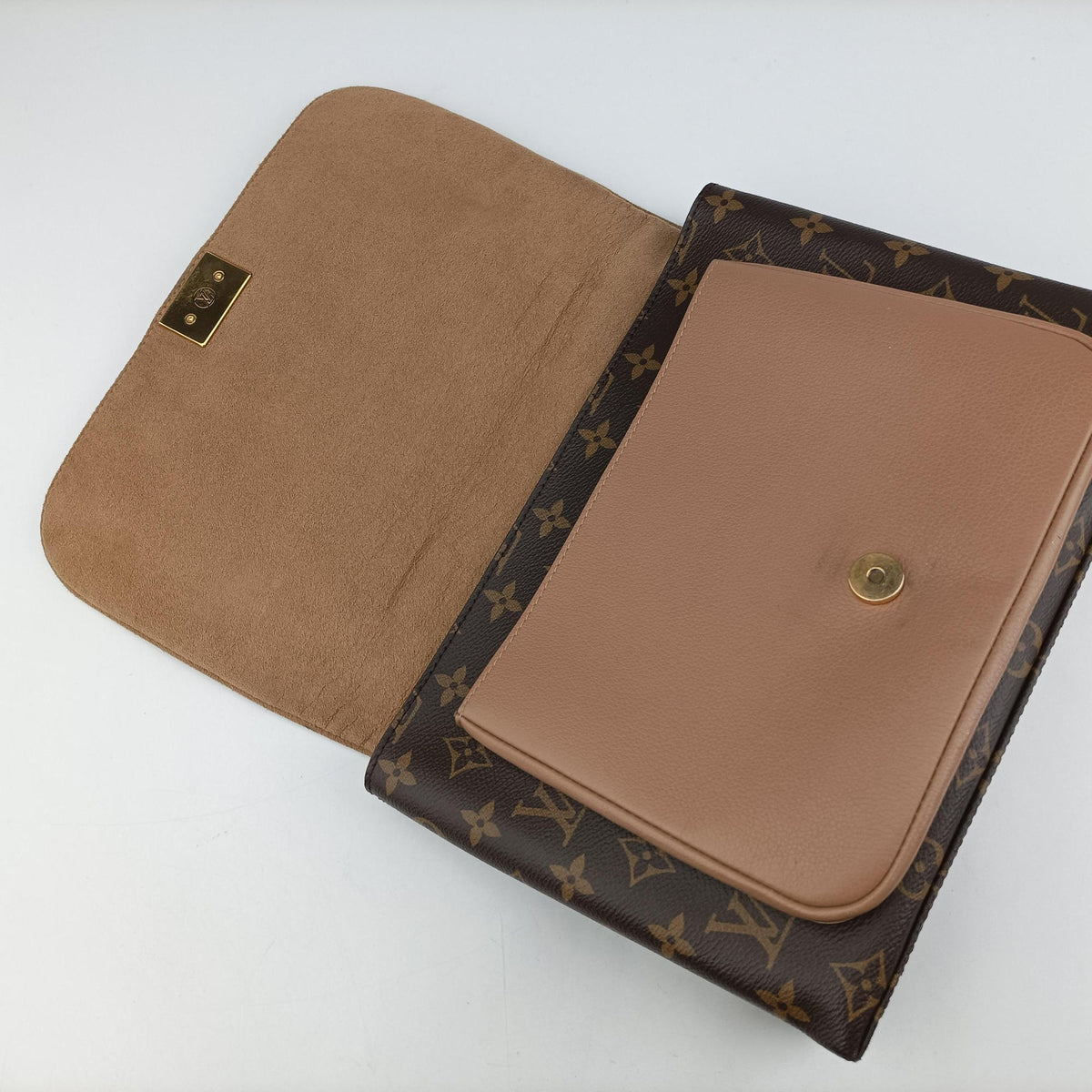 Secondhand Louis Vuitton MARIGNAN brown×SESAME Monogram Canvas×calf leather M44544 shoulderbag | stylenewstar