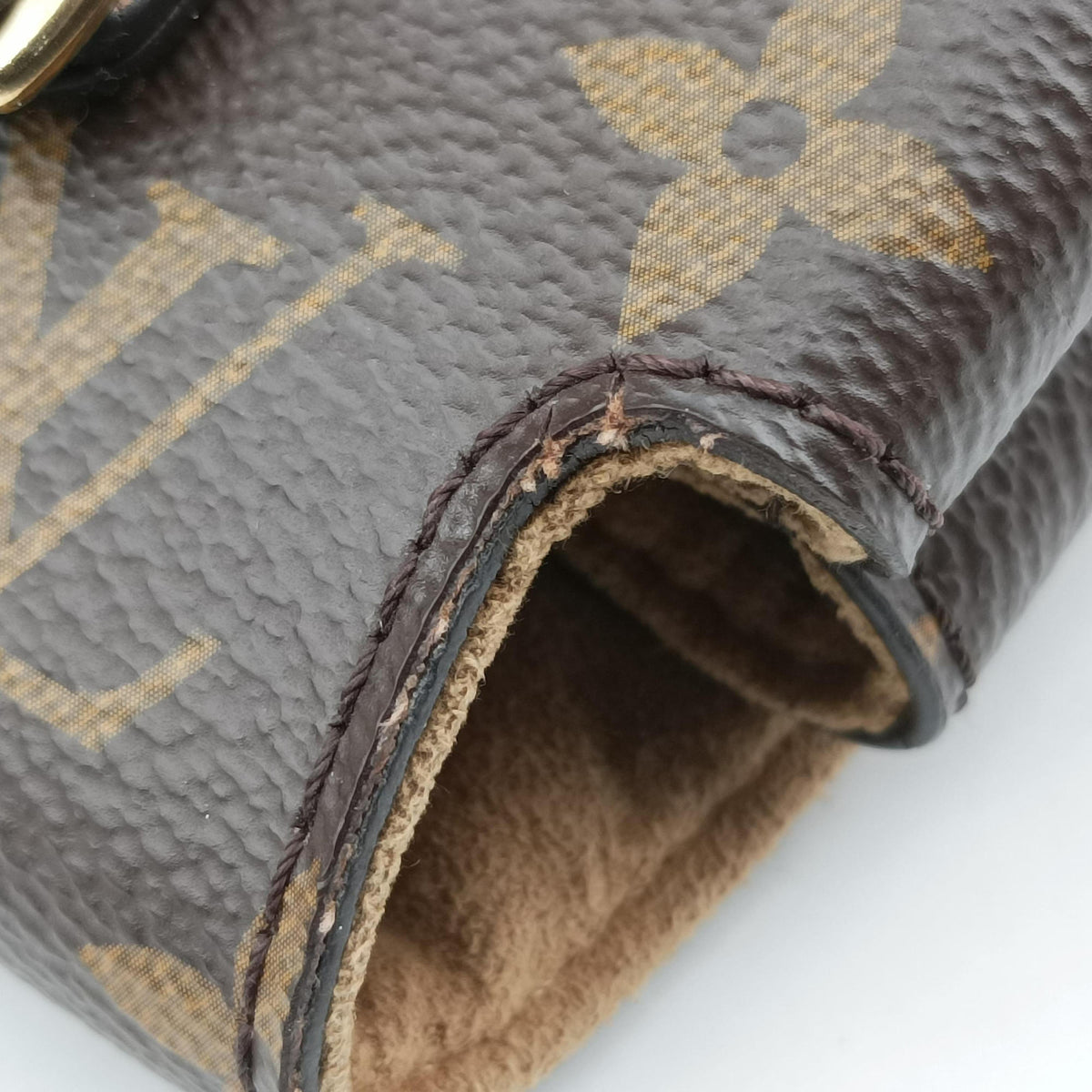 Pre-owned Louis Vuitton MARIGNAN brown×SESAME Monogram Canvas×calf leather M44544 shoulderbag | stylenewstar