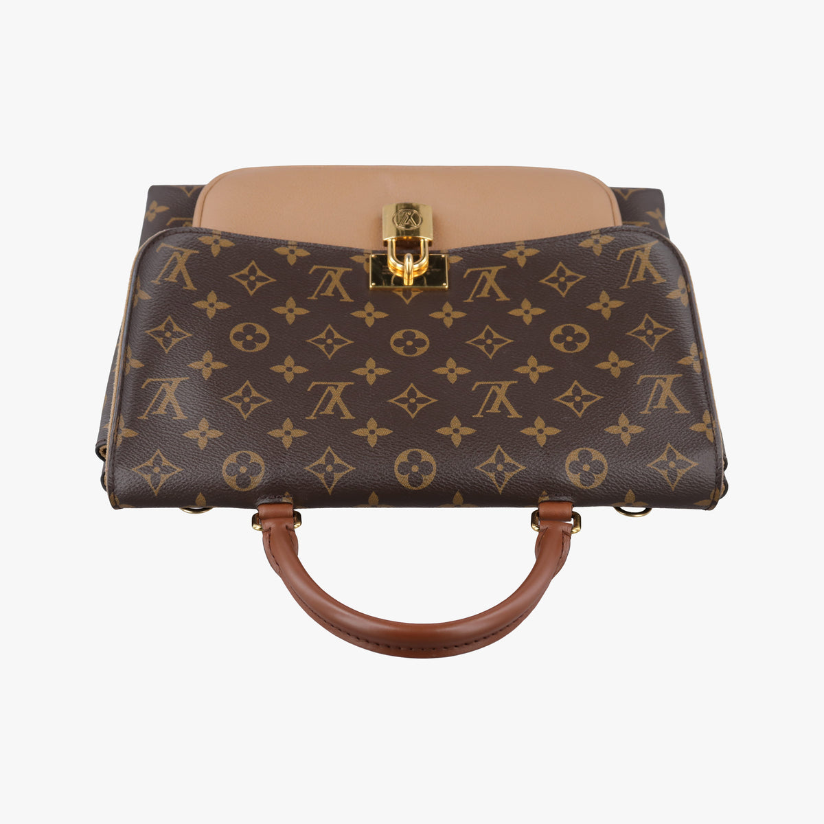 Secondhand Louis Vuitton MARIGNAN brown×SESAME Monogram Canvas×calf leather M44544 shoulderbag | stylenewstar