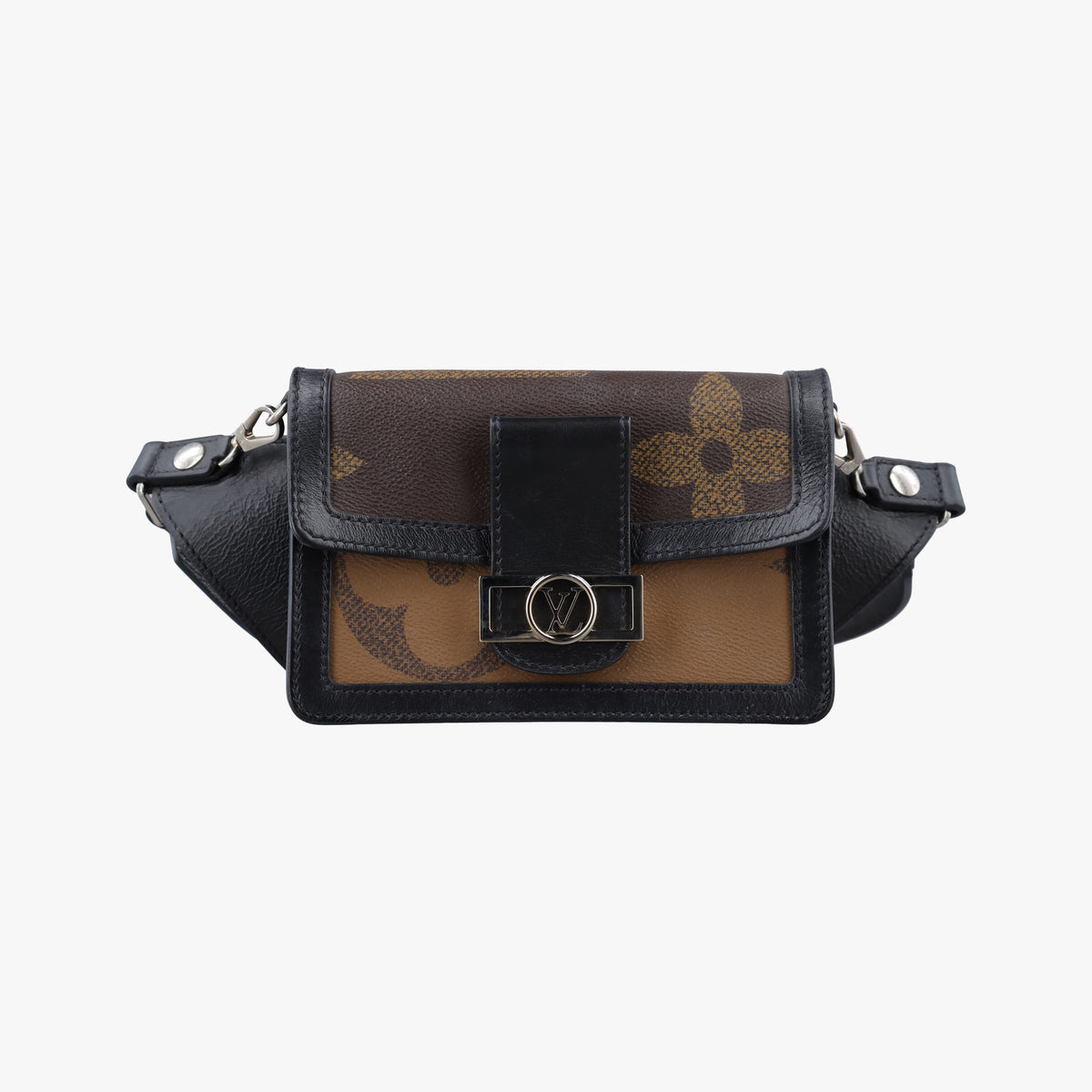 Vintage Louis Vuitton Dauphine brown×black Monogram Giant Canvas×calf leather M67696 bum bag/waist bag | stylenewstar