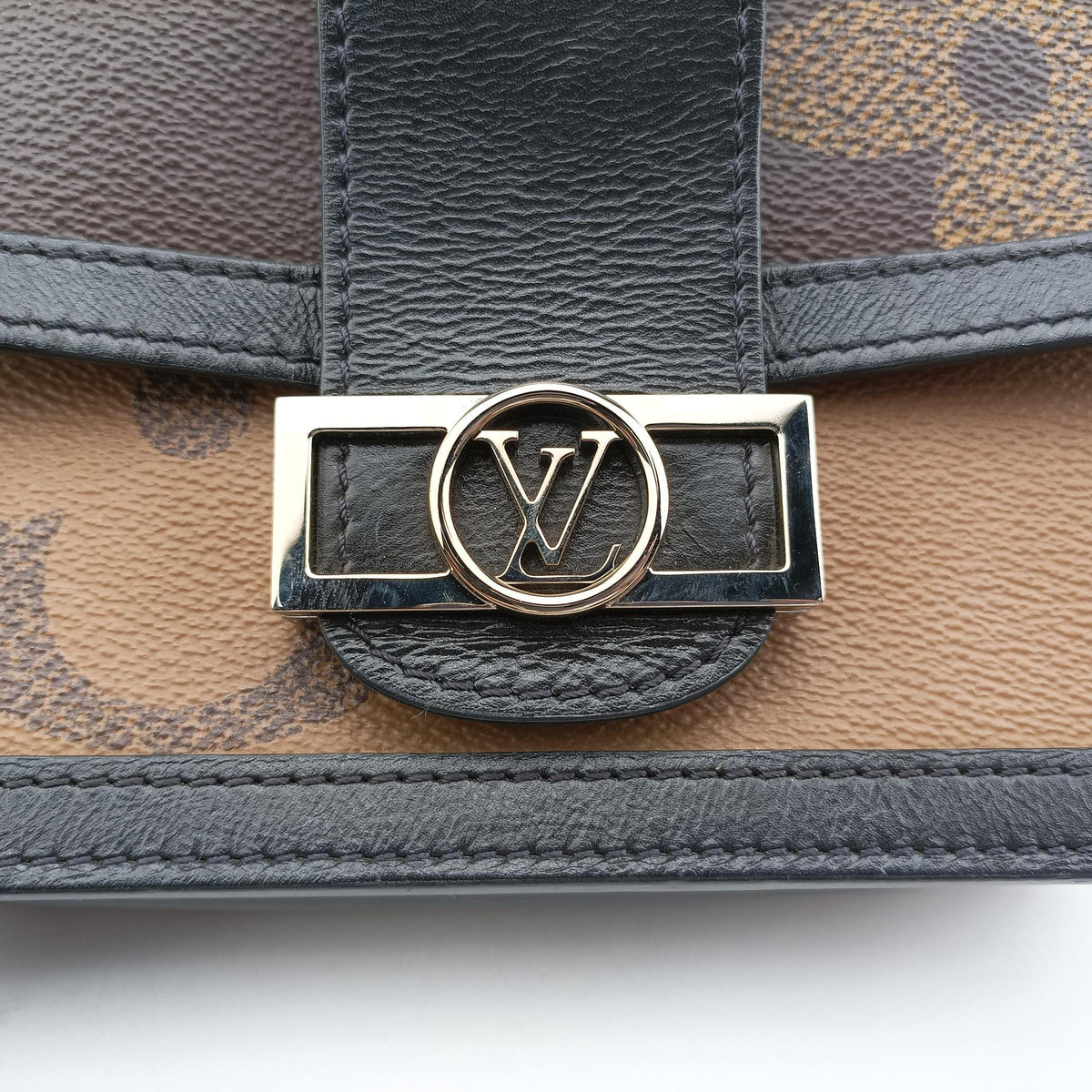 Vintage Louis Vuitton Dauphine brown×black Monogram Giant Canvas×calf leather M67696 bum bag/waist bag | stylenewstar