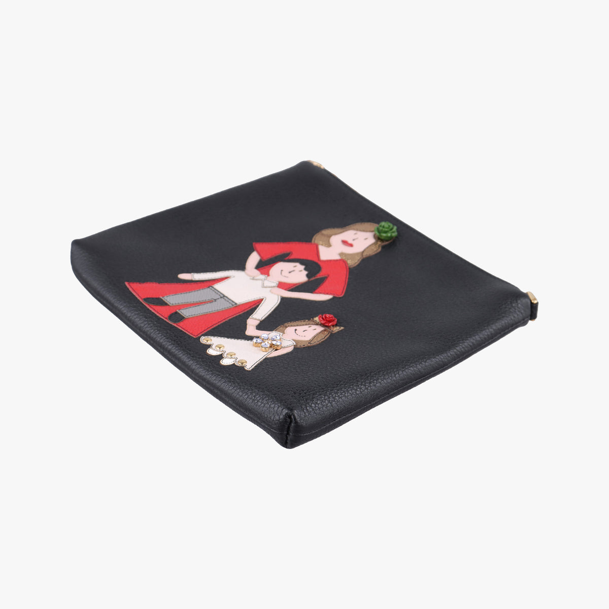 Secondhand Dolce & Gabbana Family Patch Black Leather  shoulderbag | stylenewstar