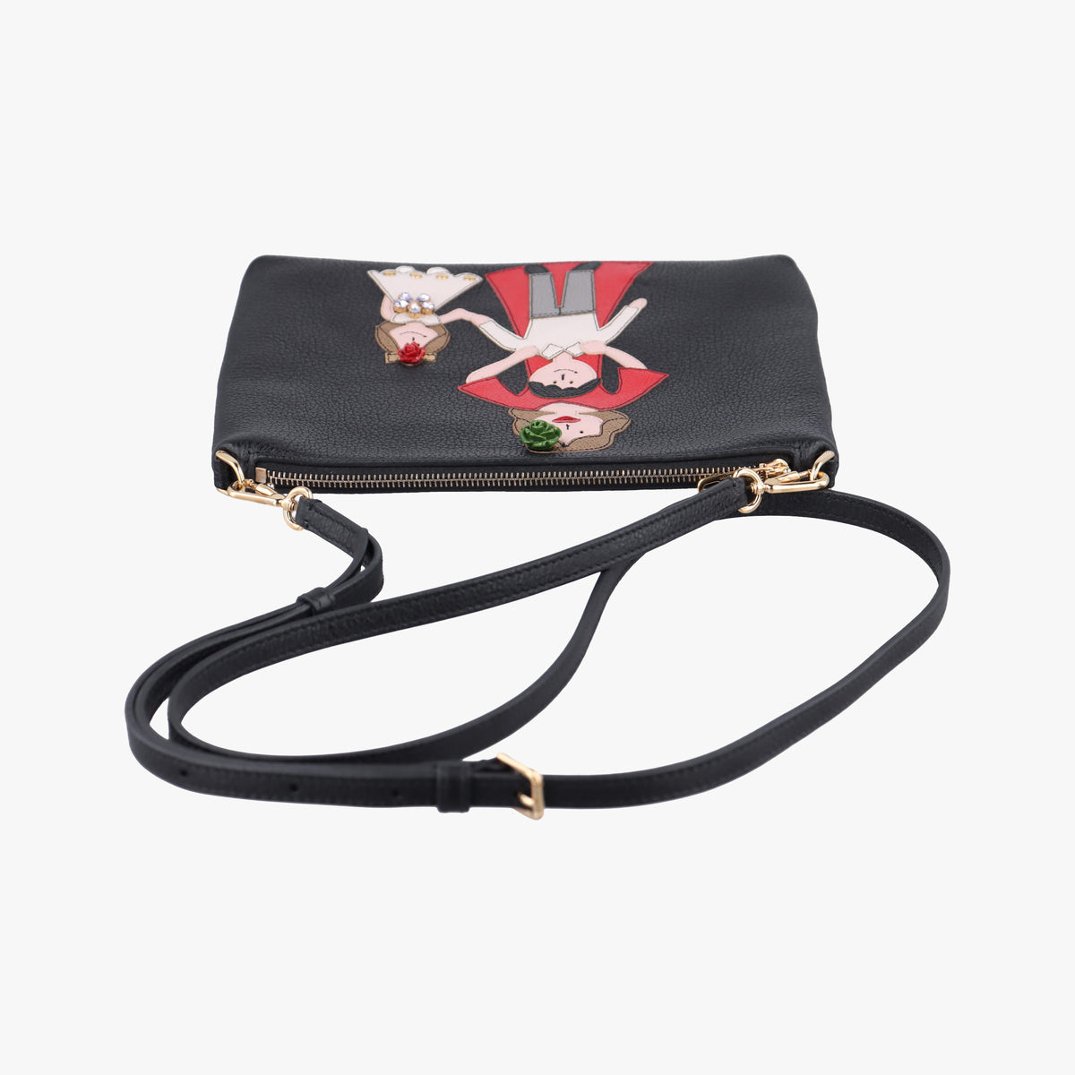 Secondhand Dolce & Gabbana Family Patch Black Leather  shoulderbag | stylenewstar