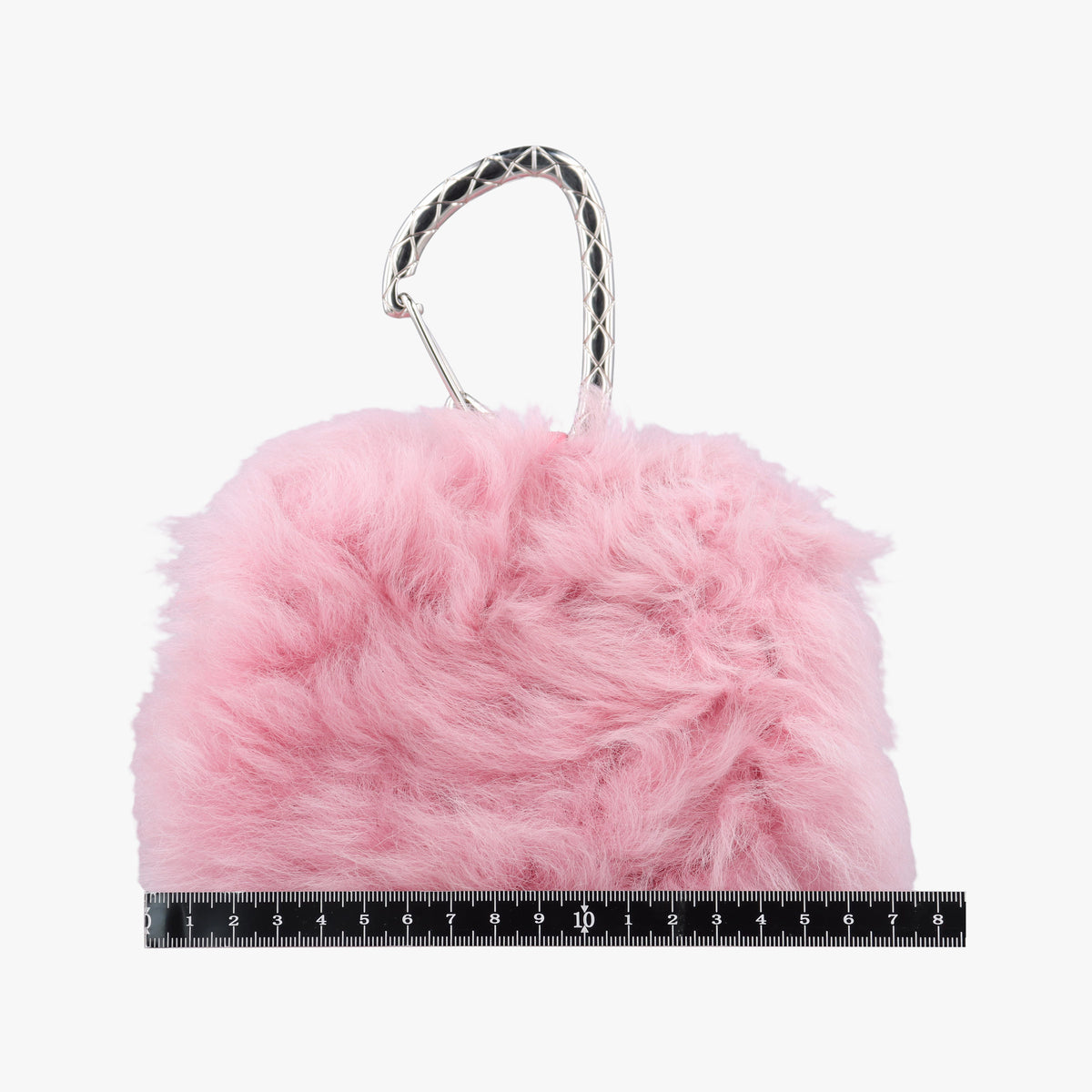 Vintage Chanel CC Hook Card Holder Pink Shearling AP2397 handbag | stylenewstar